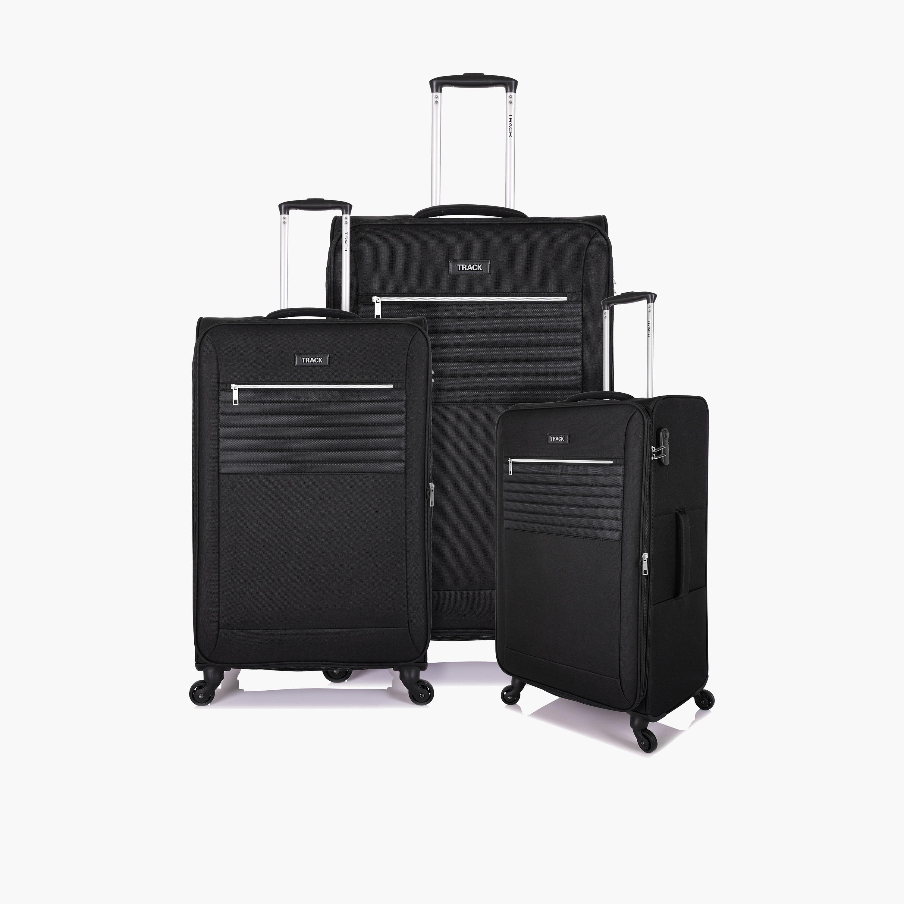 Track Set of 3 Textile Softcase 4-Wheeler Spinner Luggage Bags with Combination Lock | LG005/3P-travel-luggagesandbags-luggage-image-1