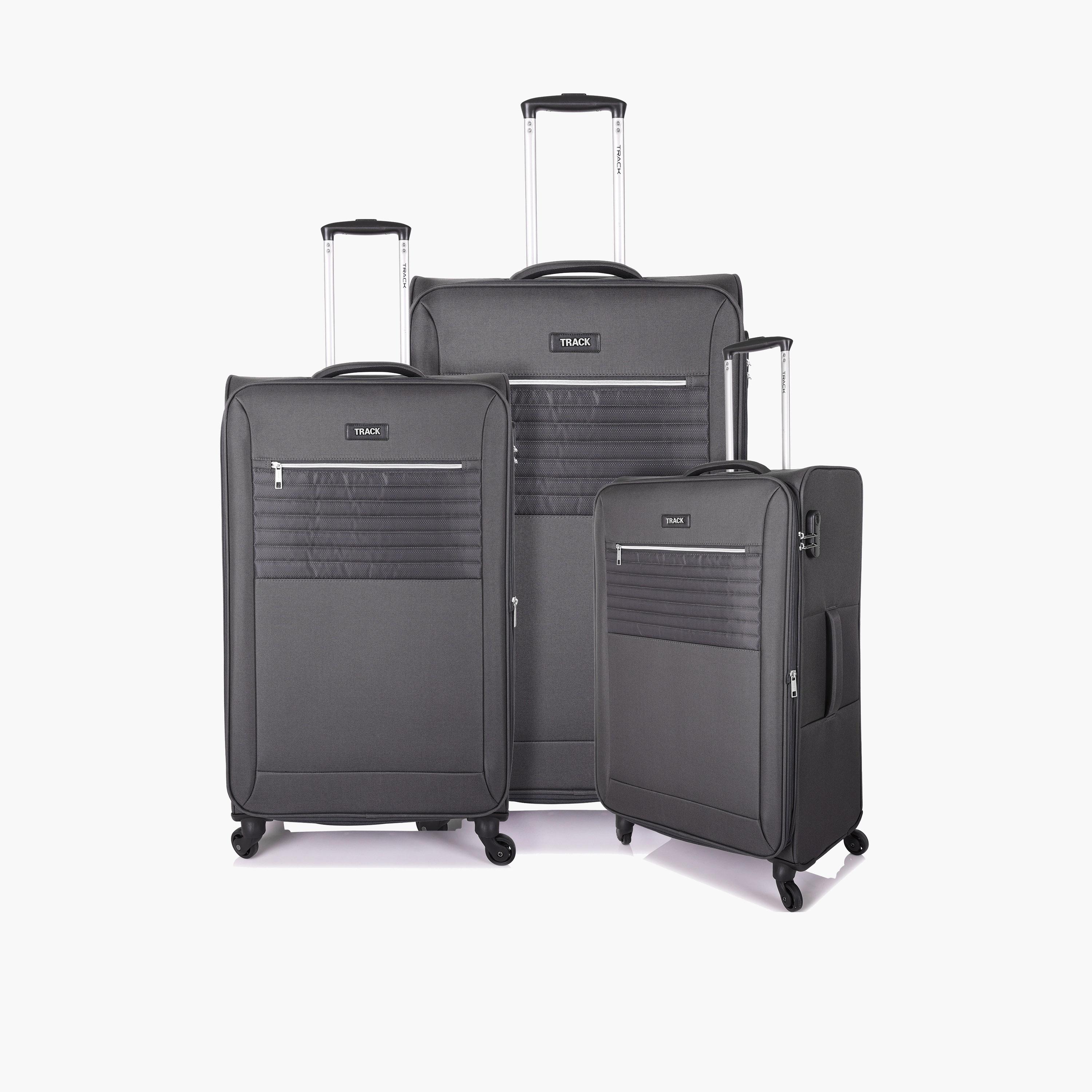 Track Set of 3 Textile Softcase 4-Wheeler Spinner Luggage Bags with Combination Lock | LG005/3P-travel-luggagesandbags-luggage-image-1