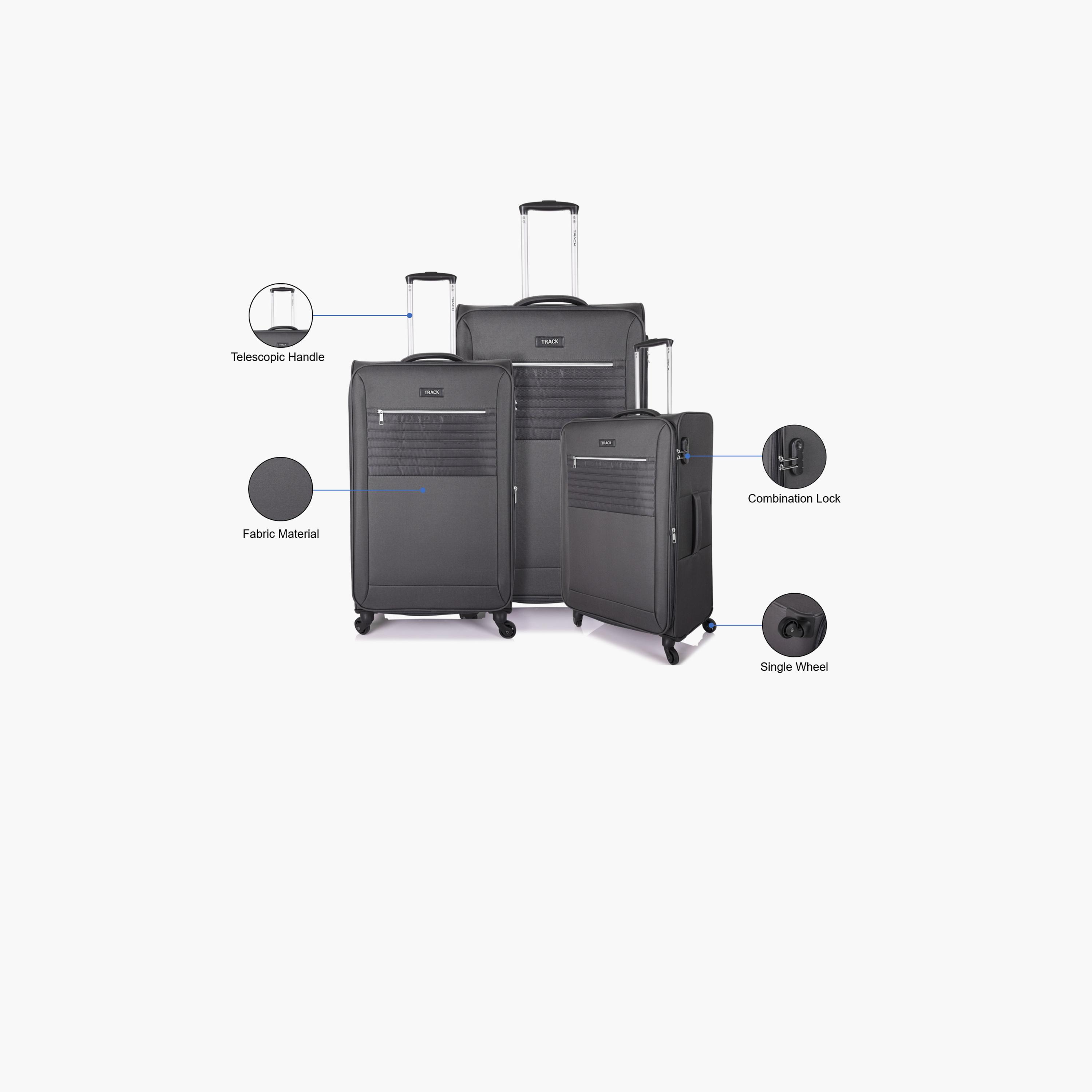 Track Set of 3 Textile Softcase 4-Wheeler Spinner Luggage Bags with Combination Lock | LG005/3P-travel-luggagesandbags-luggage-image-2