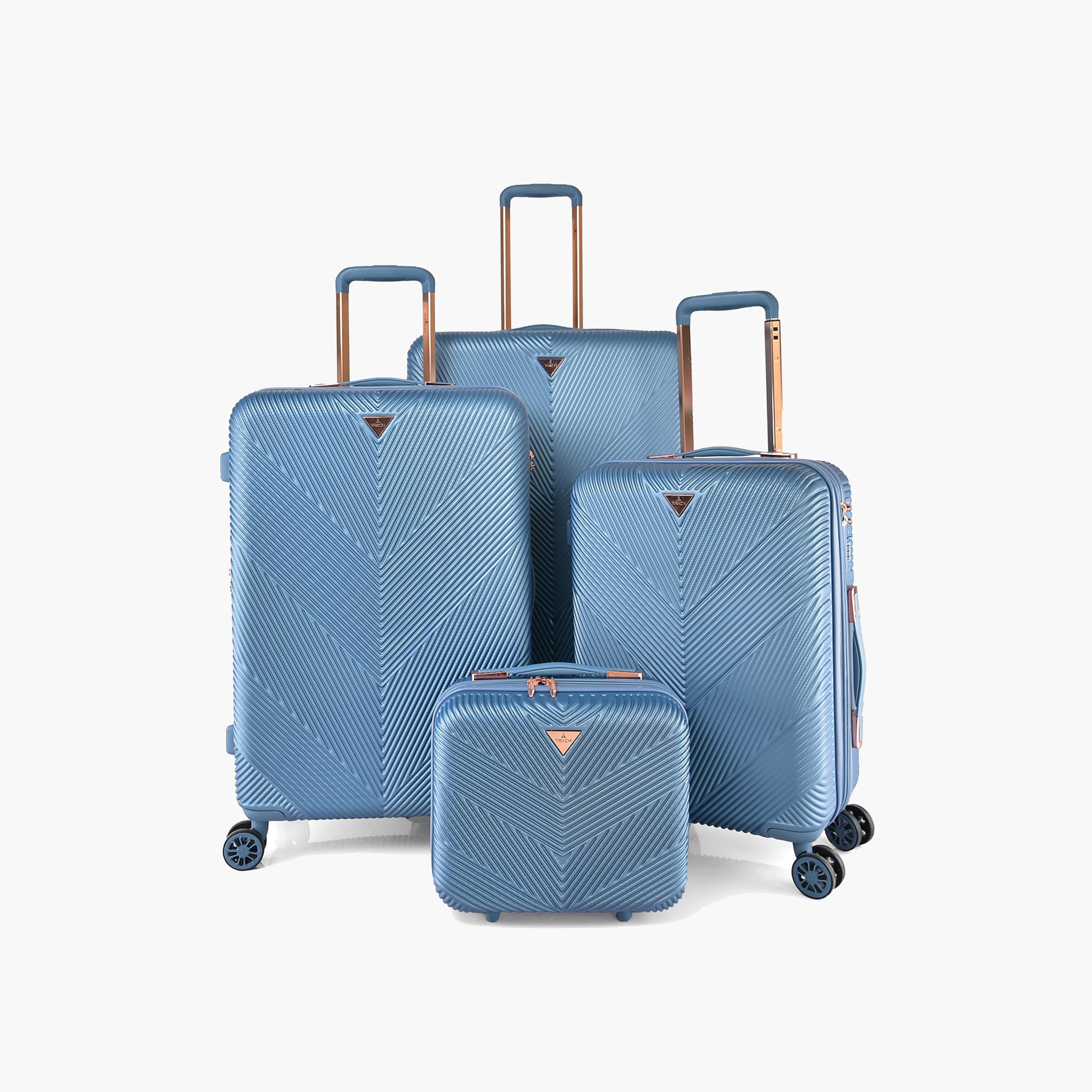 تراك-  طقم شنط سفر 4 قطع صلبة من مادة ABS بأربع عجلات مع قفل برمز  | HK304/4P-travel-luggagesandbags-luggage-image-1