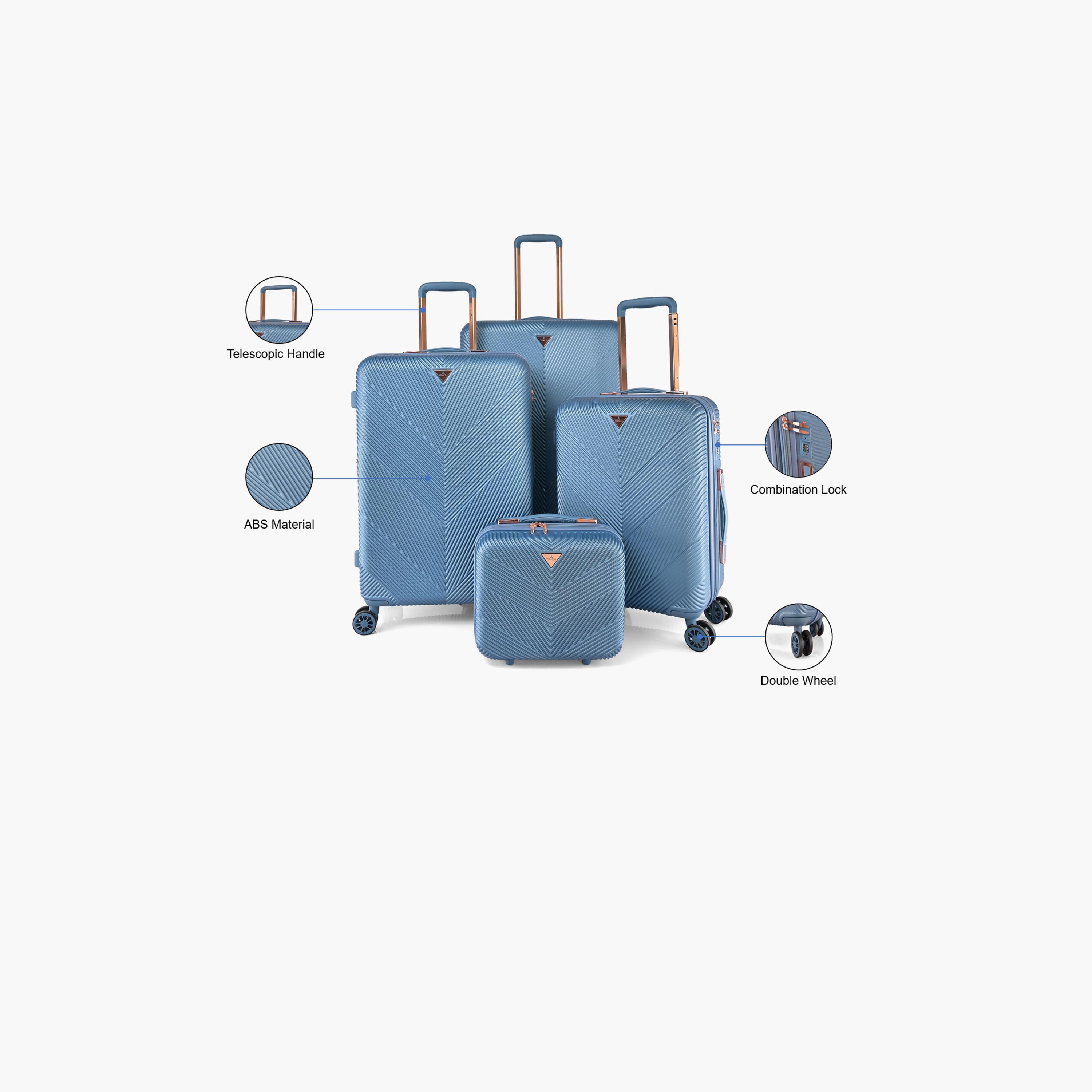 تراك-  طقم شنط سفر 4 قطع صلبة من مادة ABS بأربع عجلات مع قفل برمز  | HK304/4P-travel-luggagesandbags-luggage-image-2