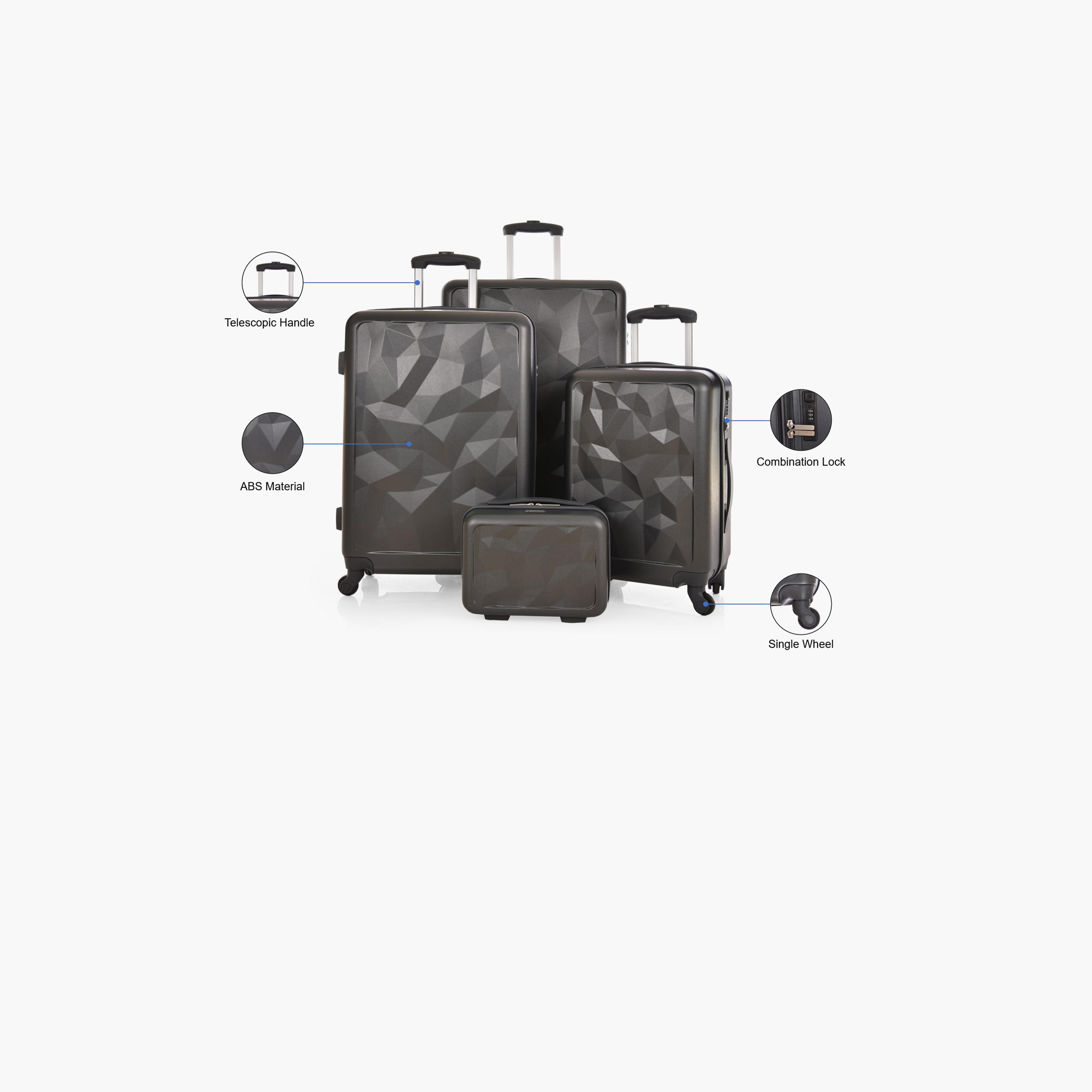 تراك-  طقم شنط سفر 4 قطع صلبة من مادة ABS بأربع عجلات مع قفل برمز  | CS171/4P-travel-luggagesandbags-luggage-image-2