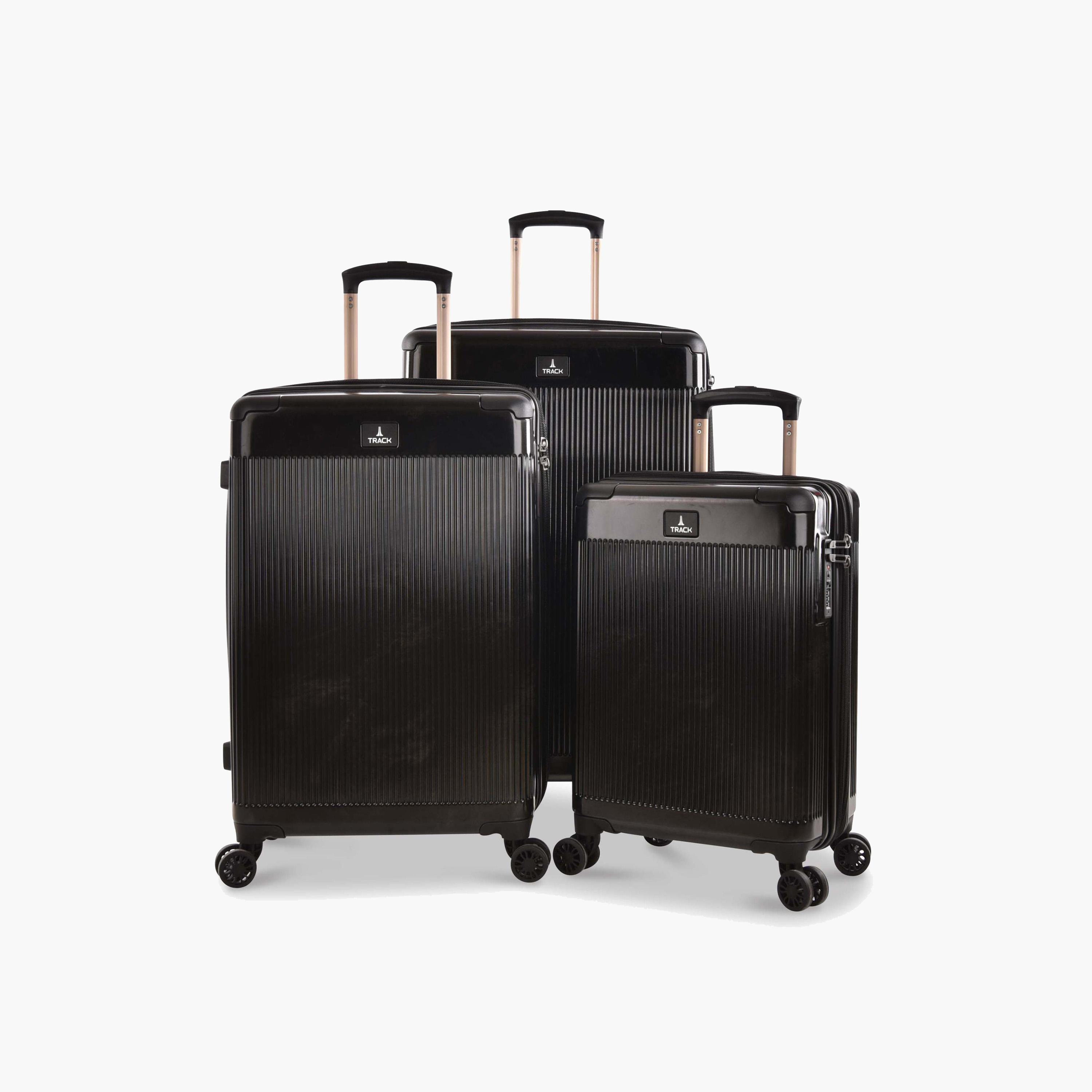 Track Set of 3 Polycarbonate and ABS Hardcase 4-Wheeler Spinner Luggage Bags with TSA Lock | L22070/3P-travel-luggagesandbags-luggage-image-1