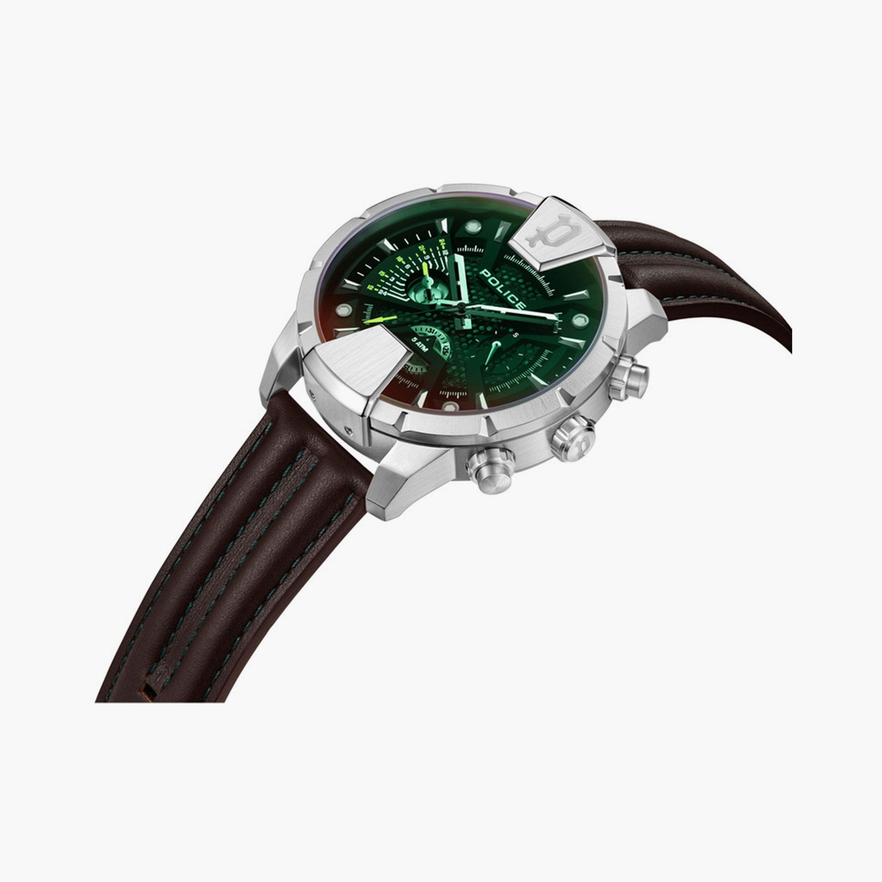 بوليس-  ساعة كرونوغراف جلدي بني للرجال 45 مم | PEWJF2203705-men-watchesandjewellery-watches-image-2