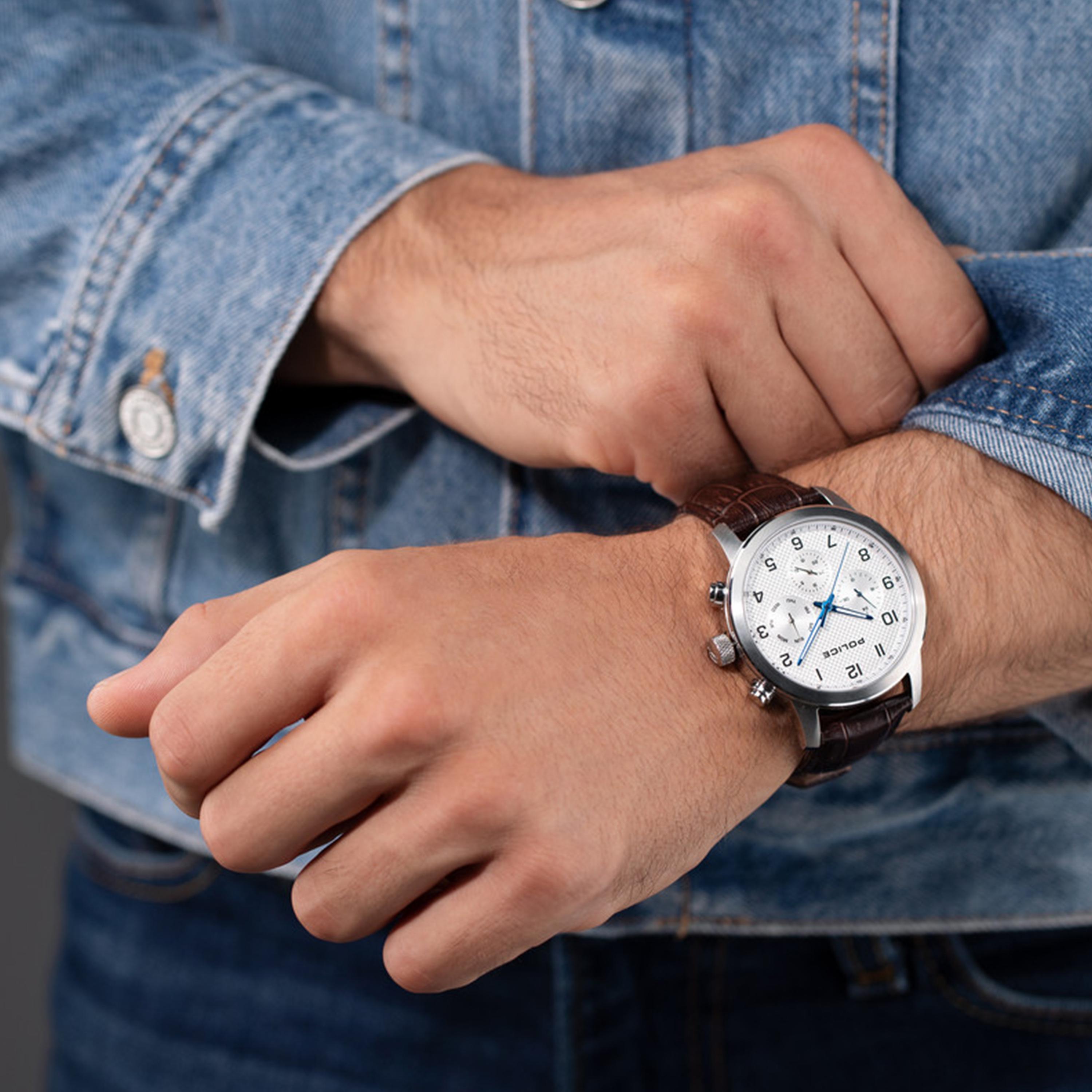 بوليس-  ساعة كرونوغراف جلدي بني للرجال 45 مم | PEWJF2203705-men-watchesandjewellery-watches-image-5