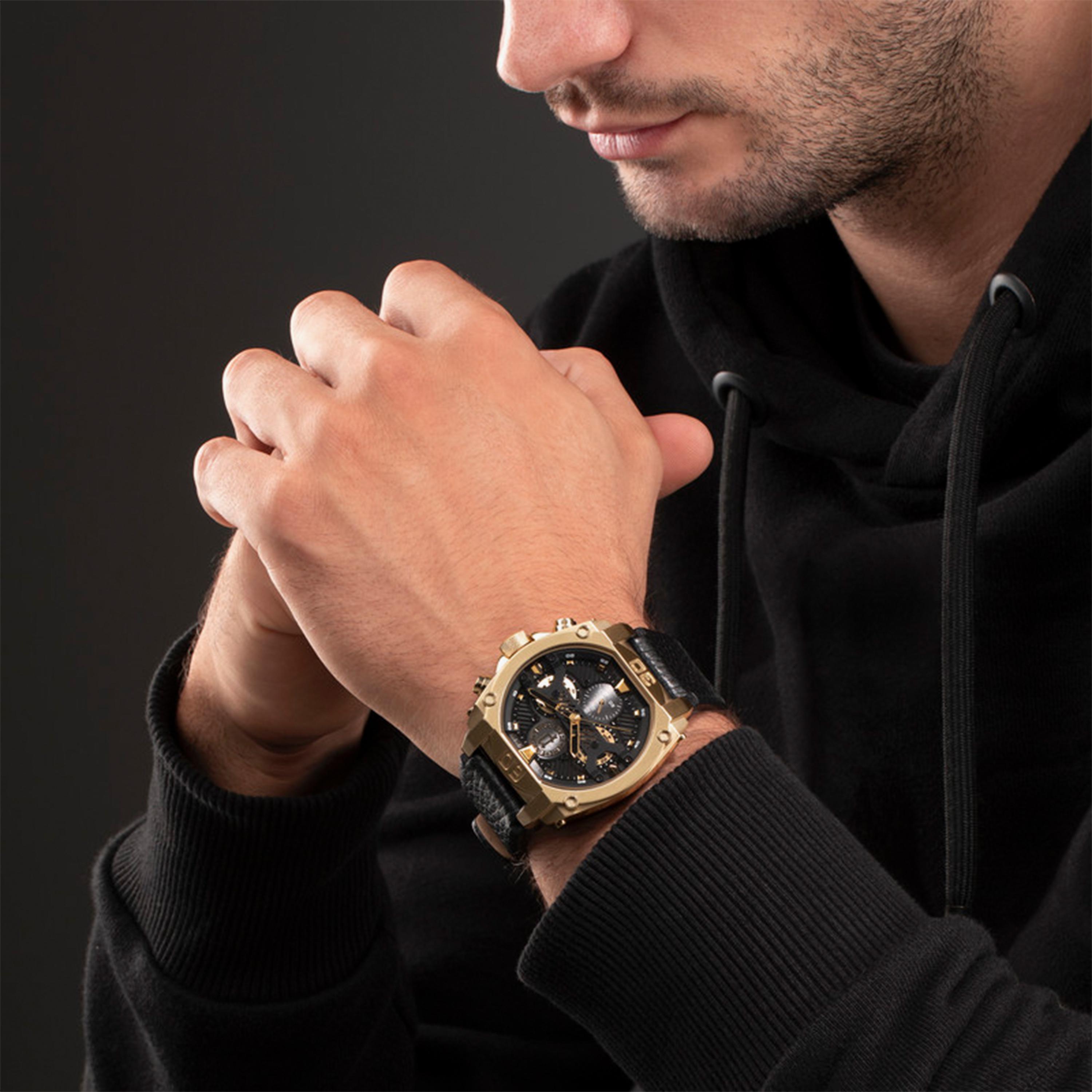 Police Men's 45 MM Black Chronograph Leather Strap Watch | PEWJF2226801-men-watchesandjewellery-watches-image-5