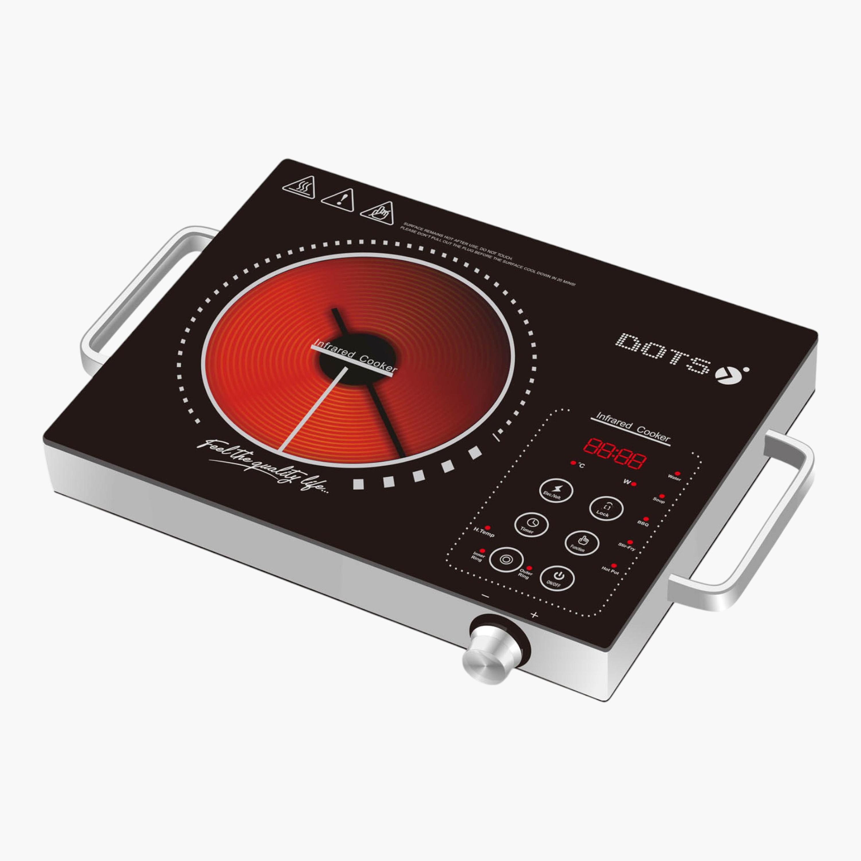 Infrared Cooker with One-Touch Control and Knob - 2000 W-household-appliances-kitchenappliances-electriccookers-image-1