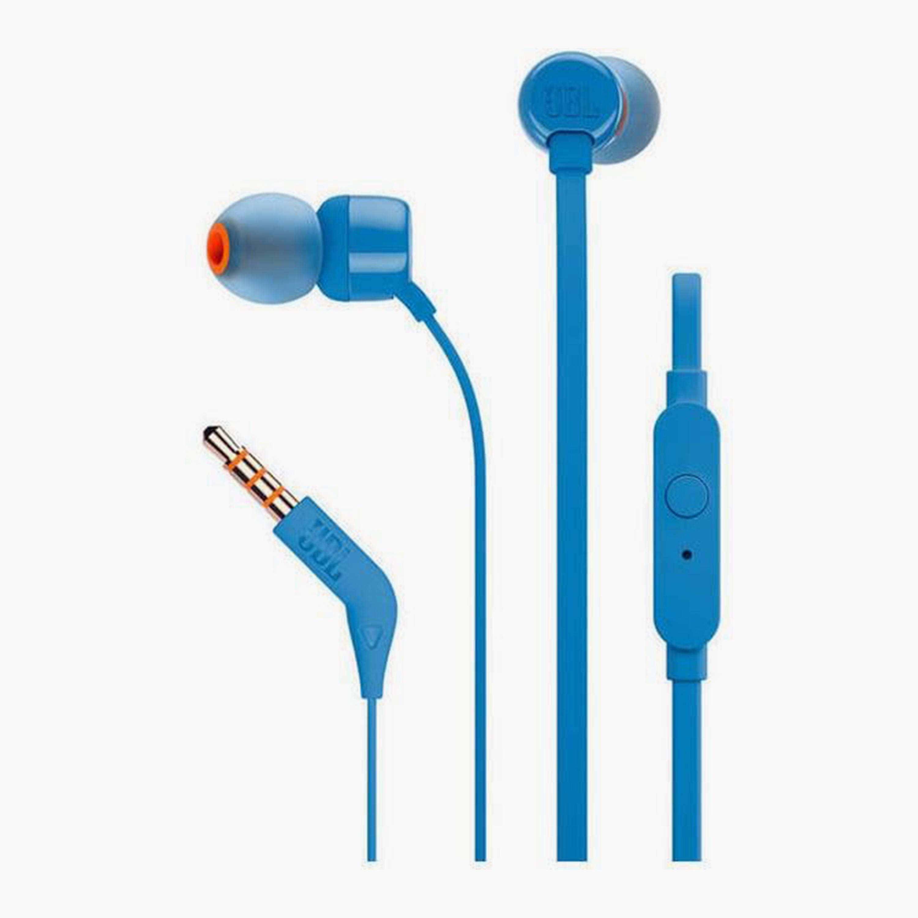 JBL In-Ear Wired Headphone Blue | JBLT110BLU-electronics-headphonesandearphones-image-1