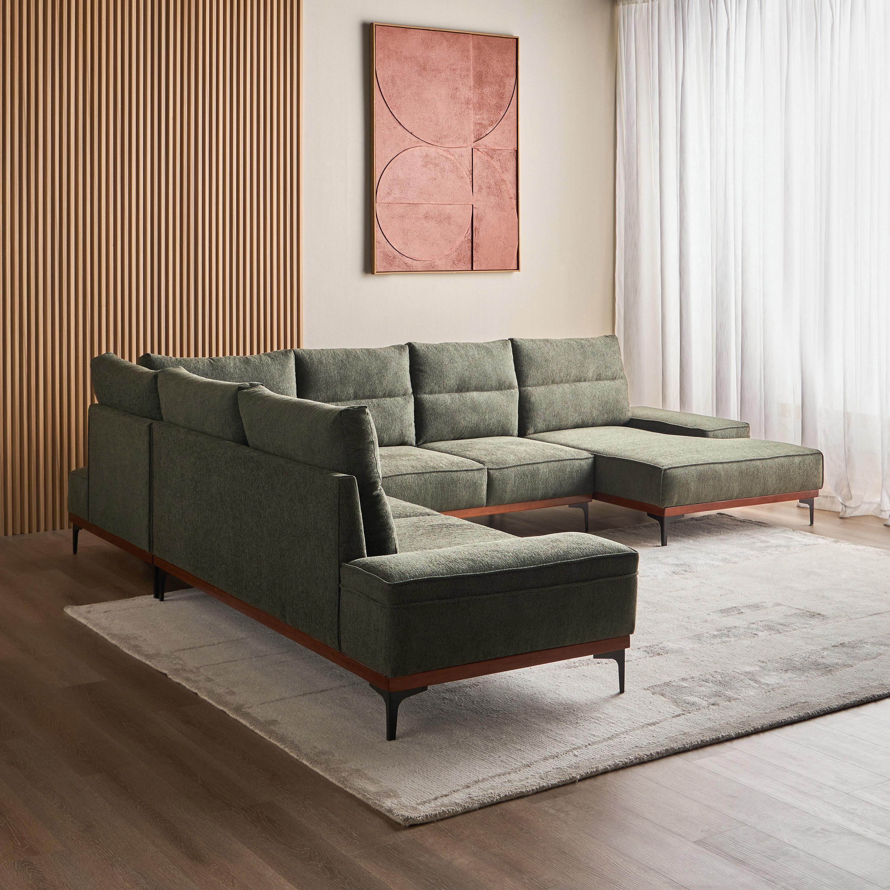 Oak Houses Ibdaa 5-Seater Fabric Corner Sofa