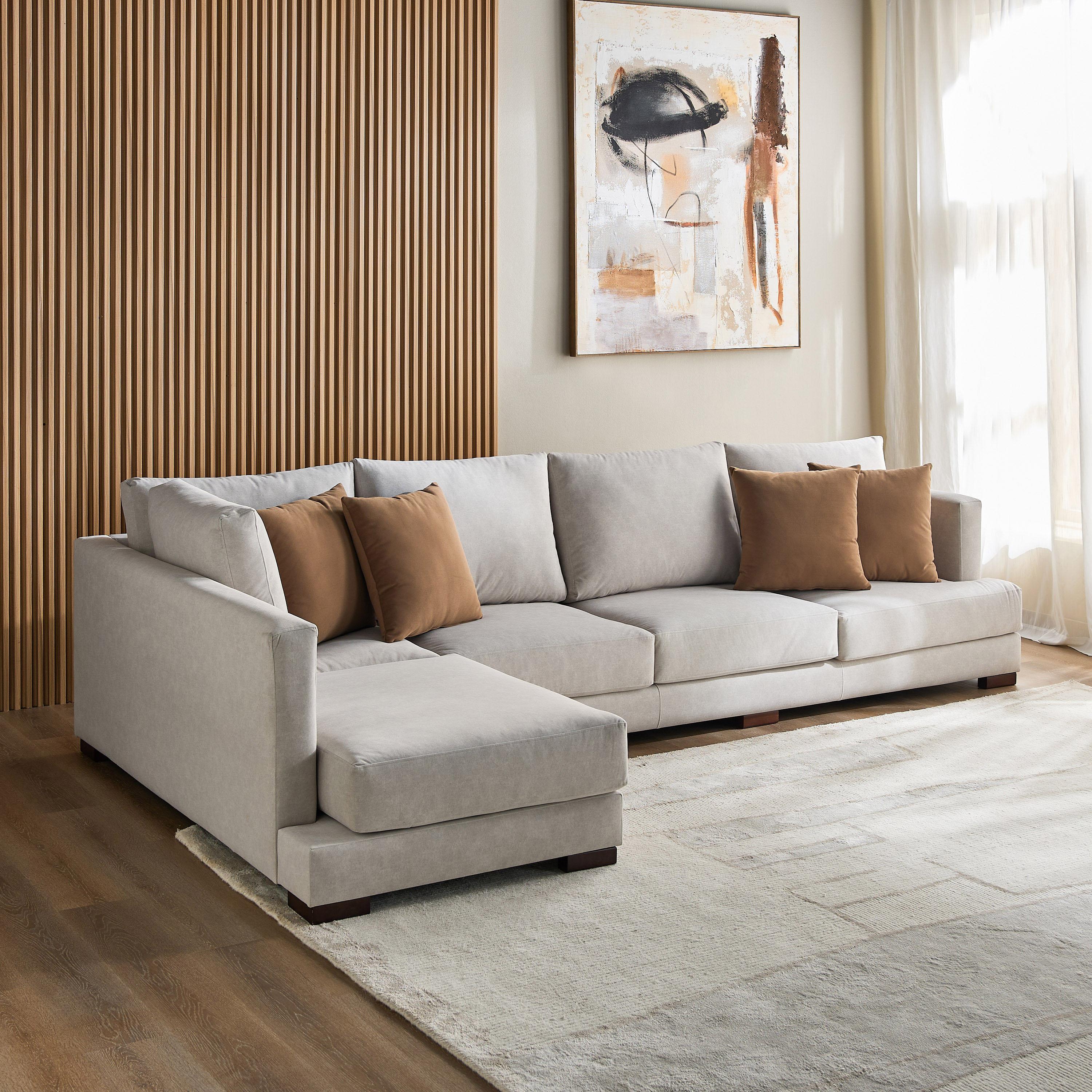 Oak Houses Ronaq 4-Seater Chenille Right Corner Sofa