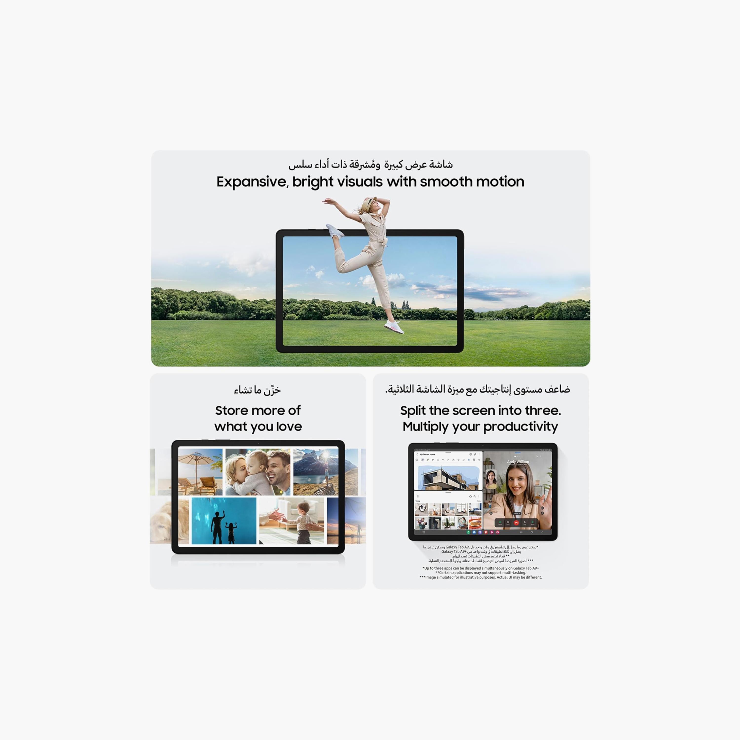 سامسونج جالاكسي تاب ايه9 8.7 بوصة واي فاي + 4 جي 64 جيجابايت 4 جيجابايت جرافيت | SM-X115NDBAMEA | SM-X115NZAAMEA-electronics-tablets-image-5