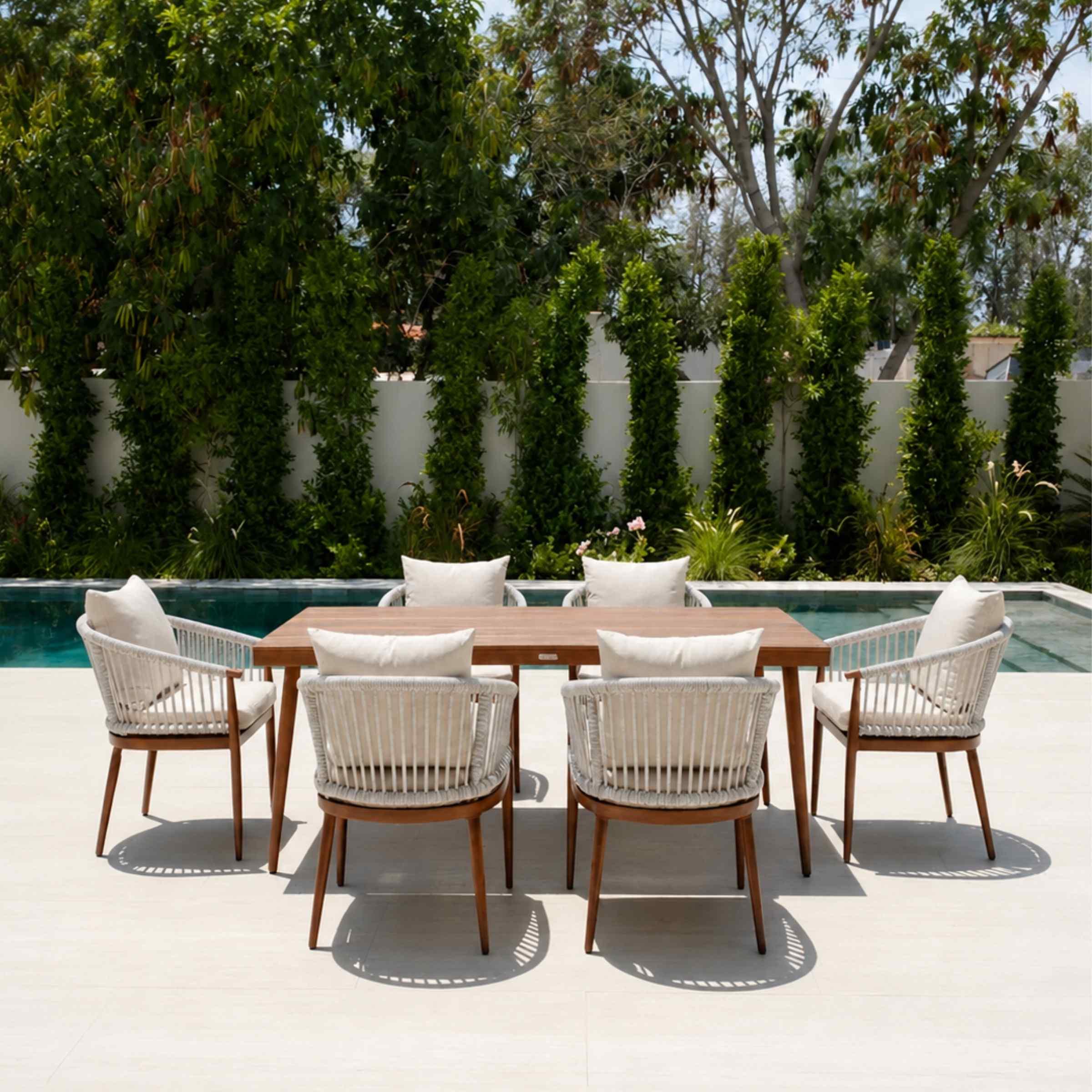 Swin 6-Seater Aluminium Top Outdoor Dining Set