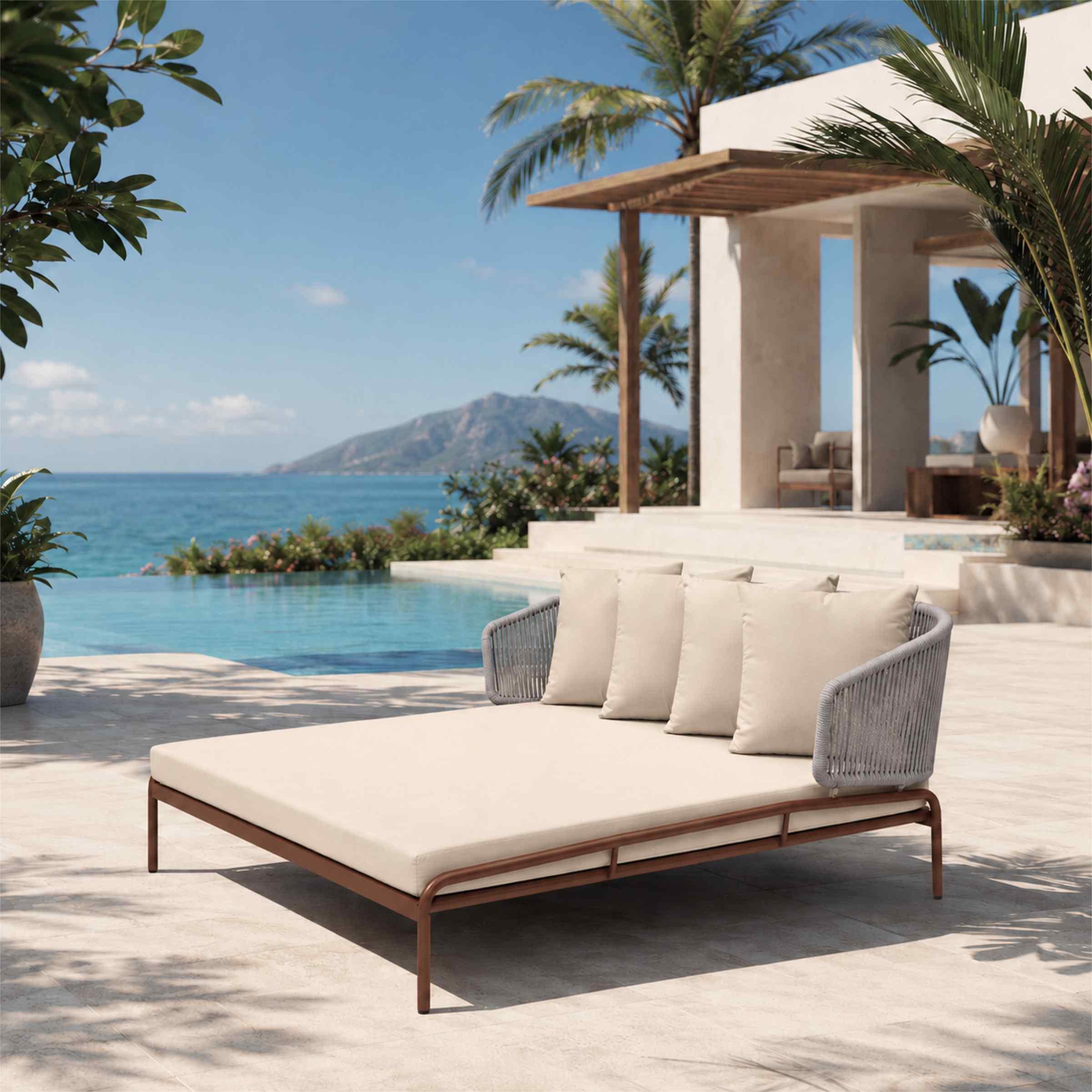 Swin 2-Seater Outdoor Sun Lounger