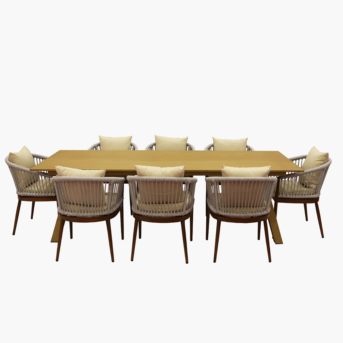 Swin 8-Seater Aluminium Top Outdoor Dining Set