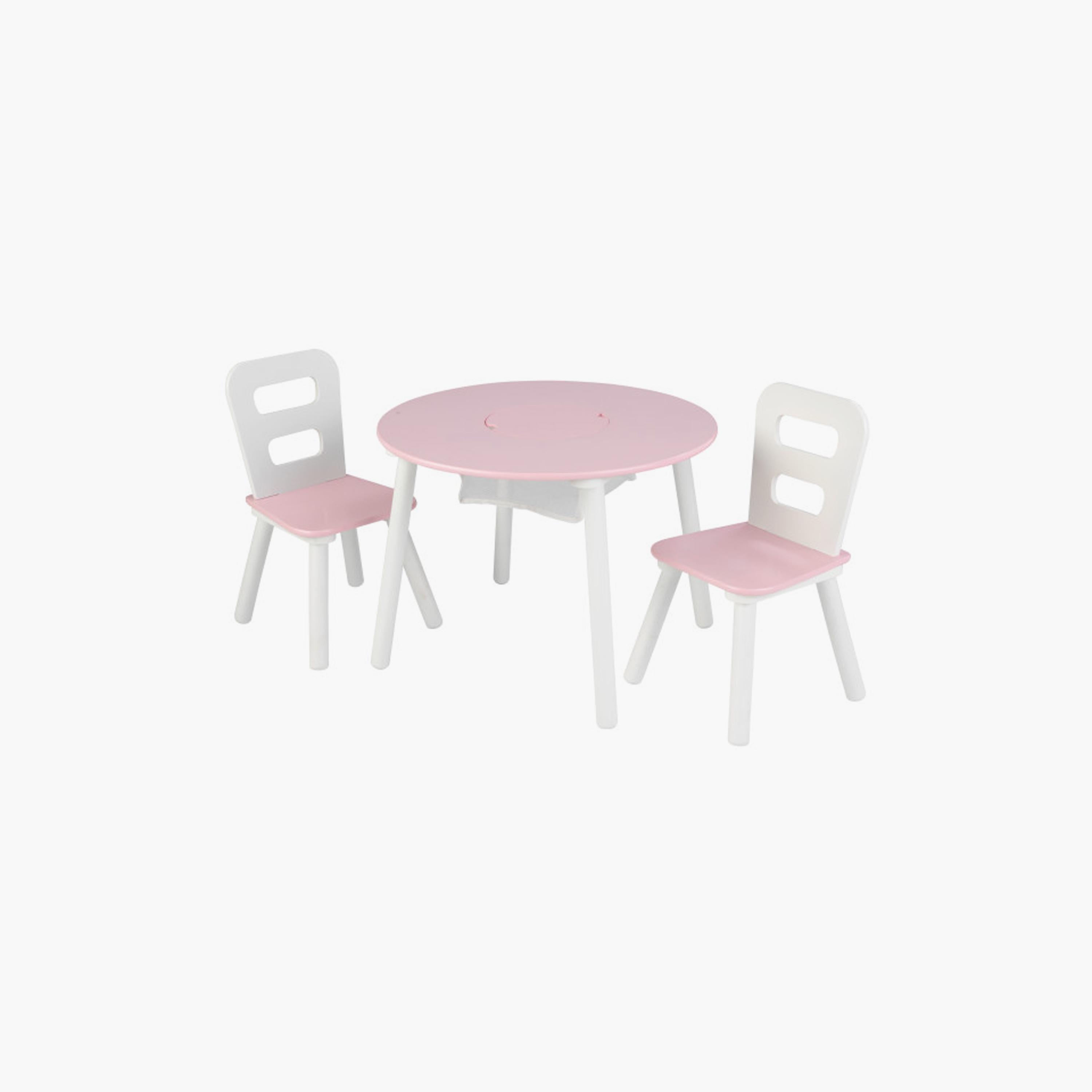KidKraft Wooden Round Table with 2-Piece Chair Set-baby-nursery-furniture-chairsandtables-image-1