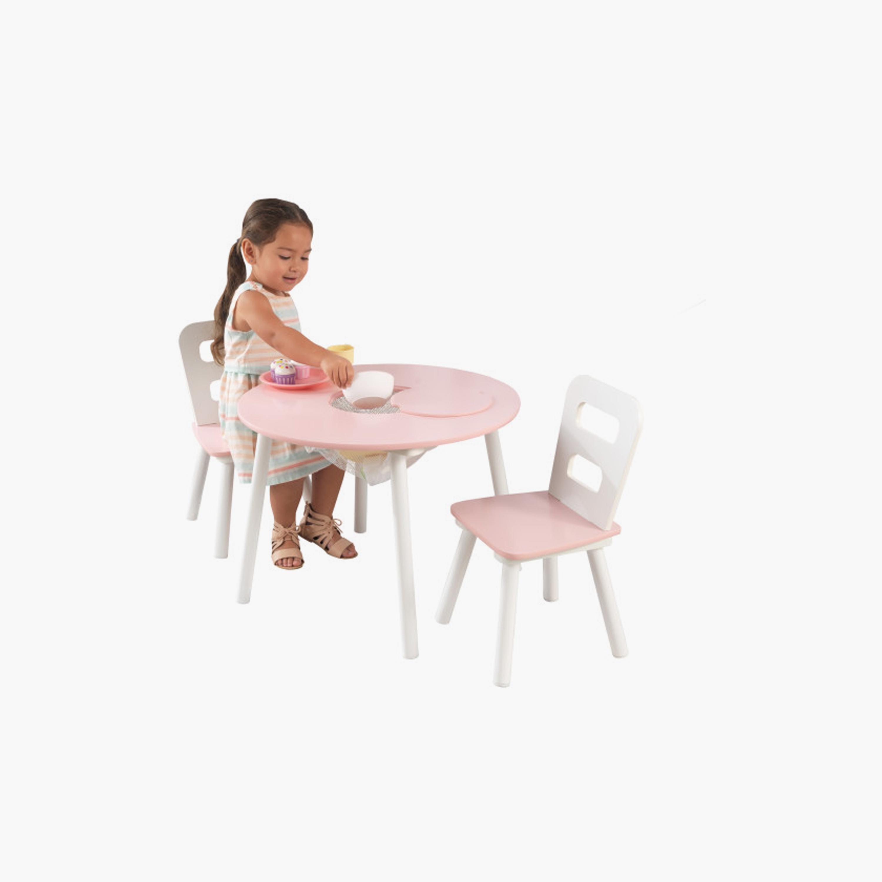 KidKraft Wooden Round Table with 2-Piece Chair Set-baby-nursery-furniture-chairsandtables-image-2