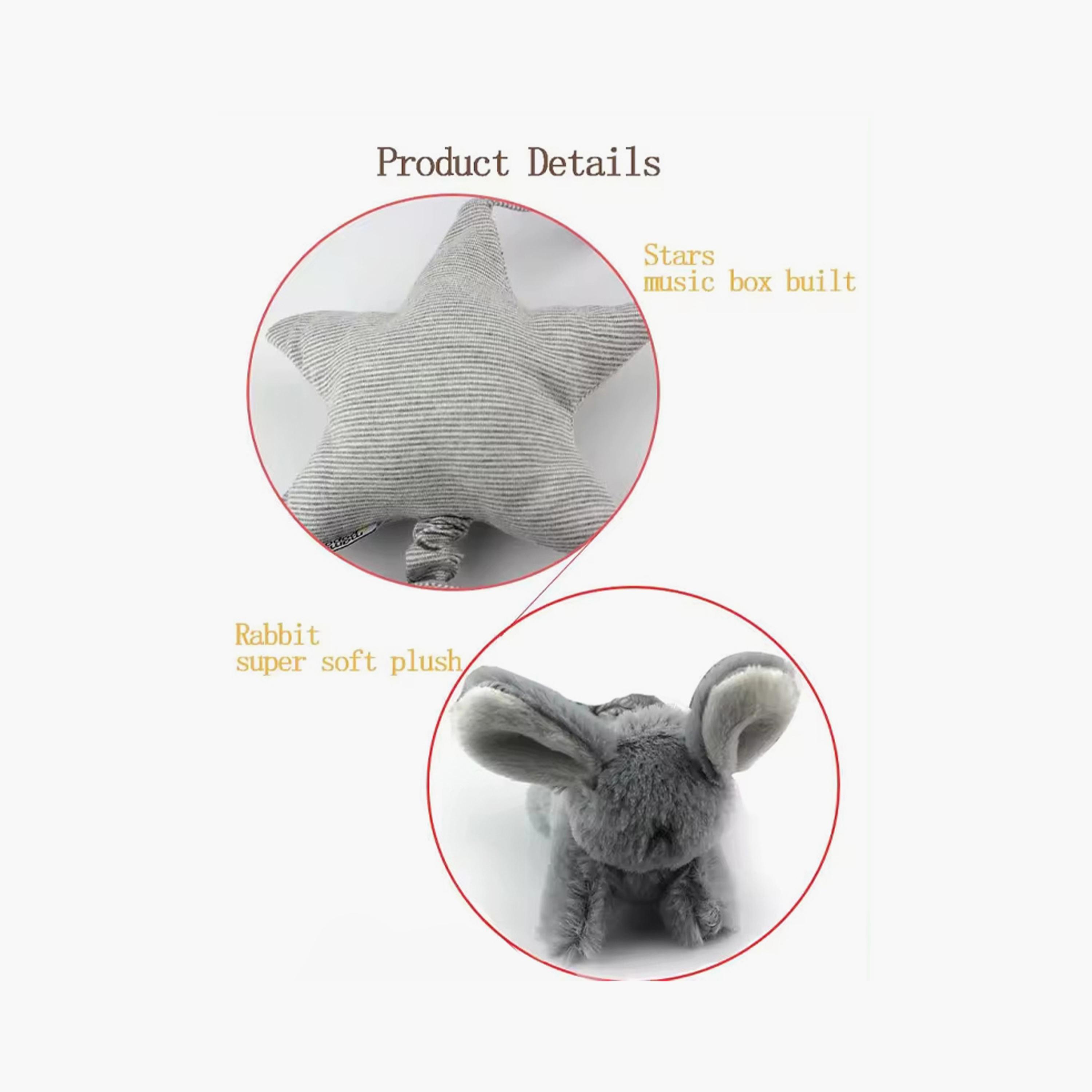 لعبة حيوان محشوة ناعمة معلقة مع موسيقى من فاكتوري برايس - أرنب-toys-babyandtoddlertoys-strollertoys-image-4