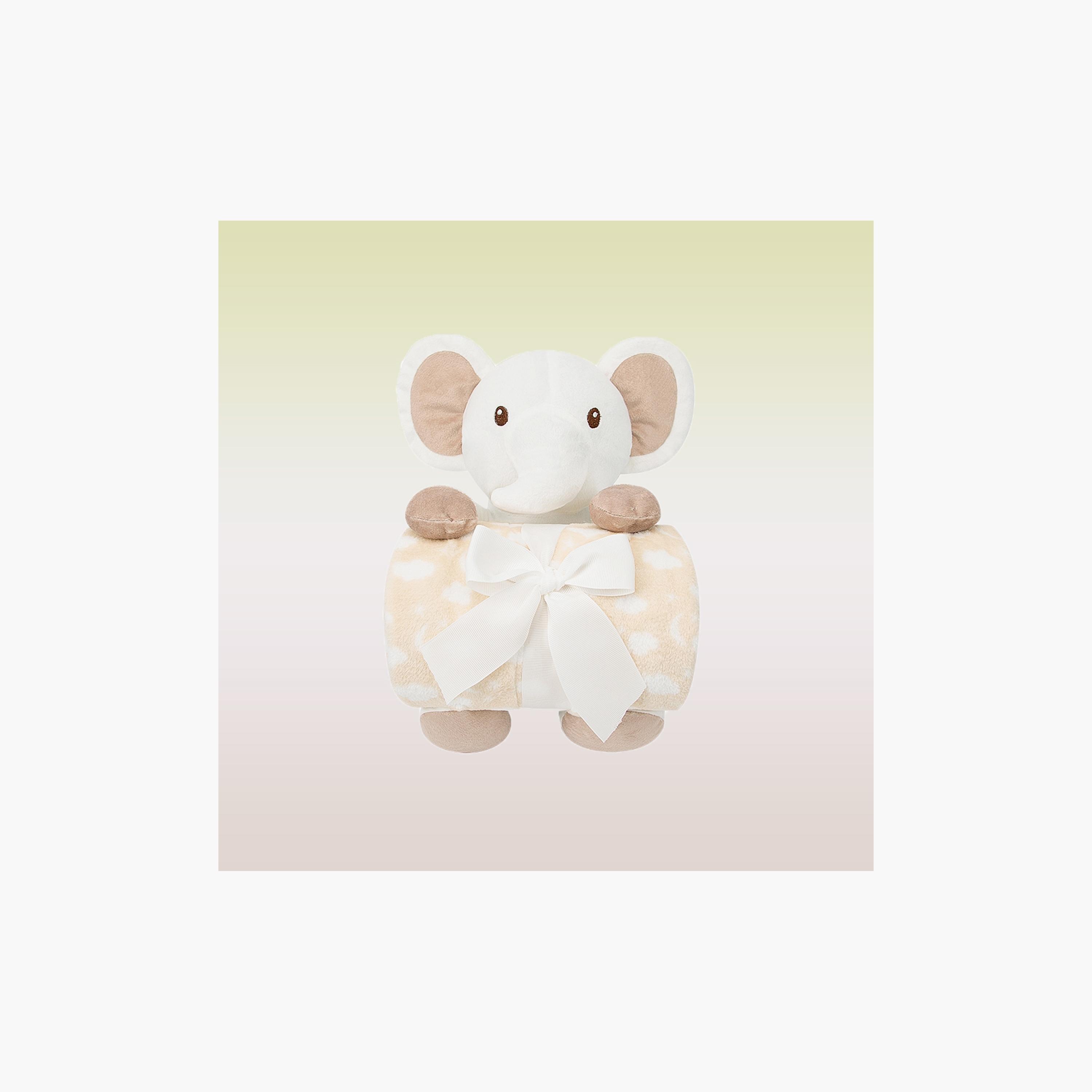 مجموعة هدايا من بطانية ولعبة محشوة من فاكتوري برايس - فيل - 100 × 75 سم-baby-nursery-blanketsandswaddles-blanketsandquilts-image-6