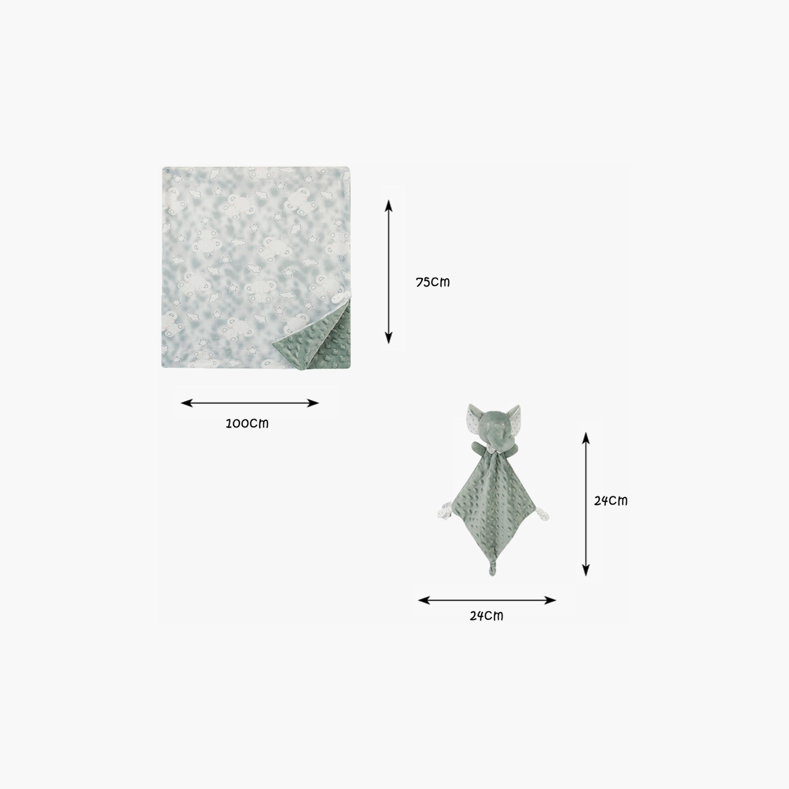 Factory Price Kylan Animal Stuffed Comforter & Blanket Gift Set - Elephant - 100 X 75 cm-baby-nursery-blanketsandswaddles-blanketsandquilts-image-6