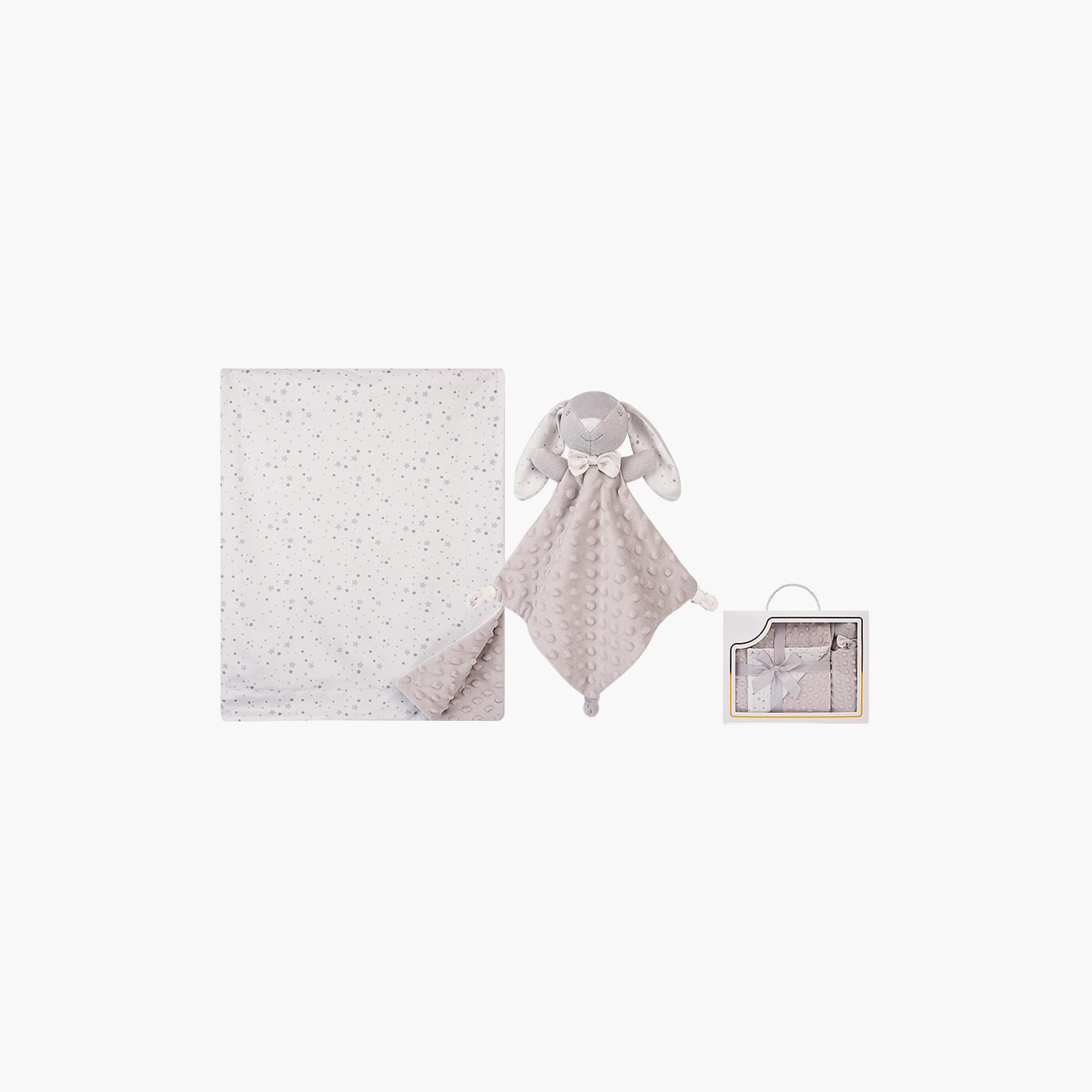 Factory Price Danny Animal Stuffed Comforter & Blanket Gift Set - Rabbit - 100 x 75 cm-baby-nursery-blanketsandswaddles-blanketsandquilts-image-1