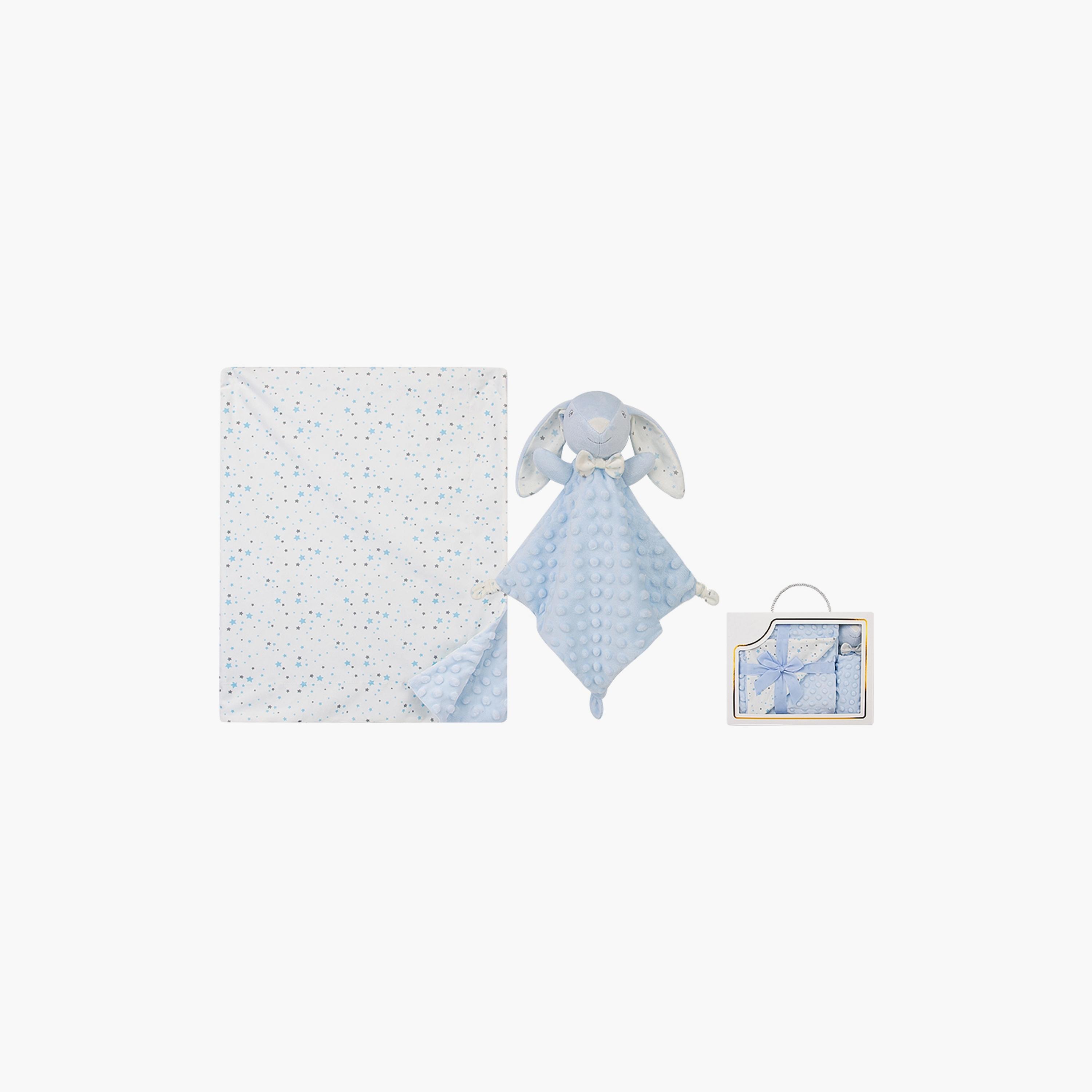 Factory Price Danny Animal Stuffed Comforter & Blanket Gift Set - Rabbit - 100 x 75 cm-baby-nursery-blanketsandswaddles-blanketsandquilts-image-1