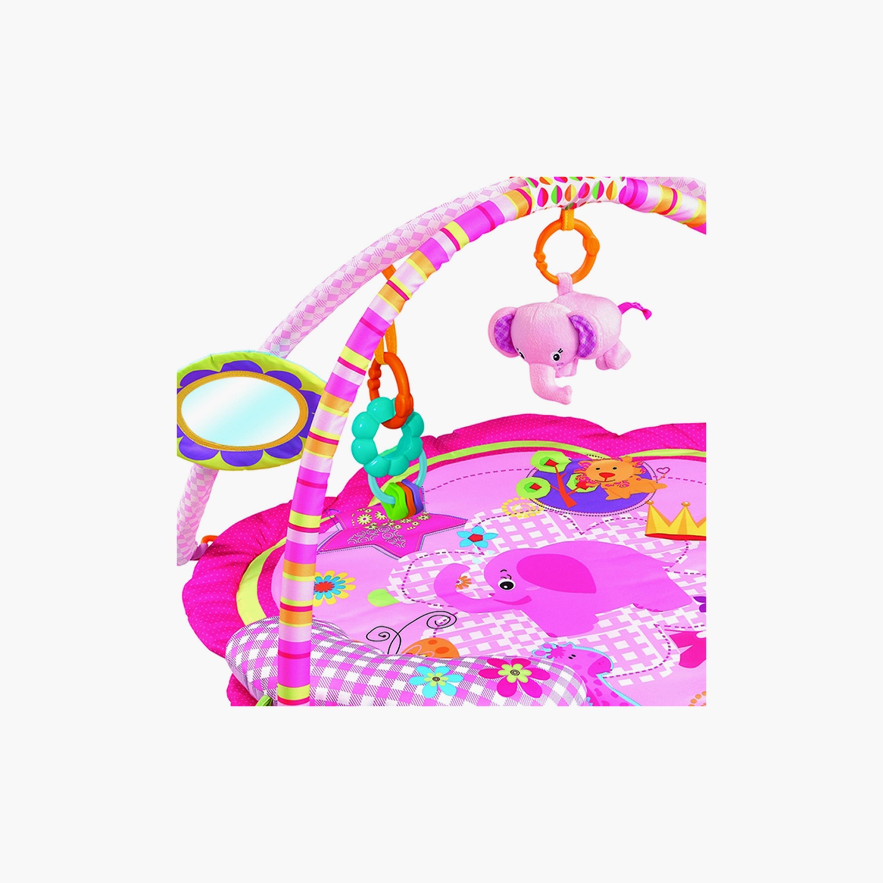 Factory Price Wild Life Printed Activity Play Gym with Nack Pillow & Plush Toys - Pink- C-baby-infantactivity-playgyms-image-3