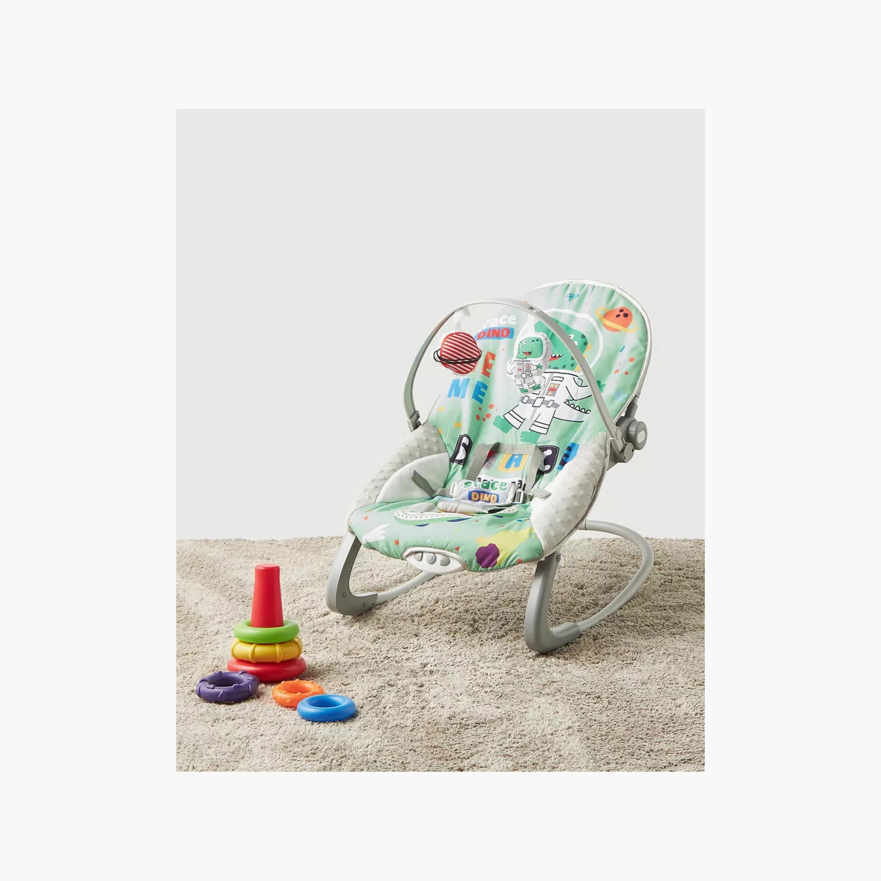 Factory Price Printed Bouncer with Removable Toys, Music & Vibration - Space Dino-baby-infantactivity-bouncers-image-1