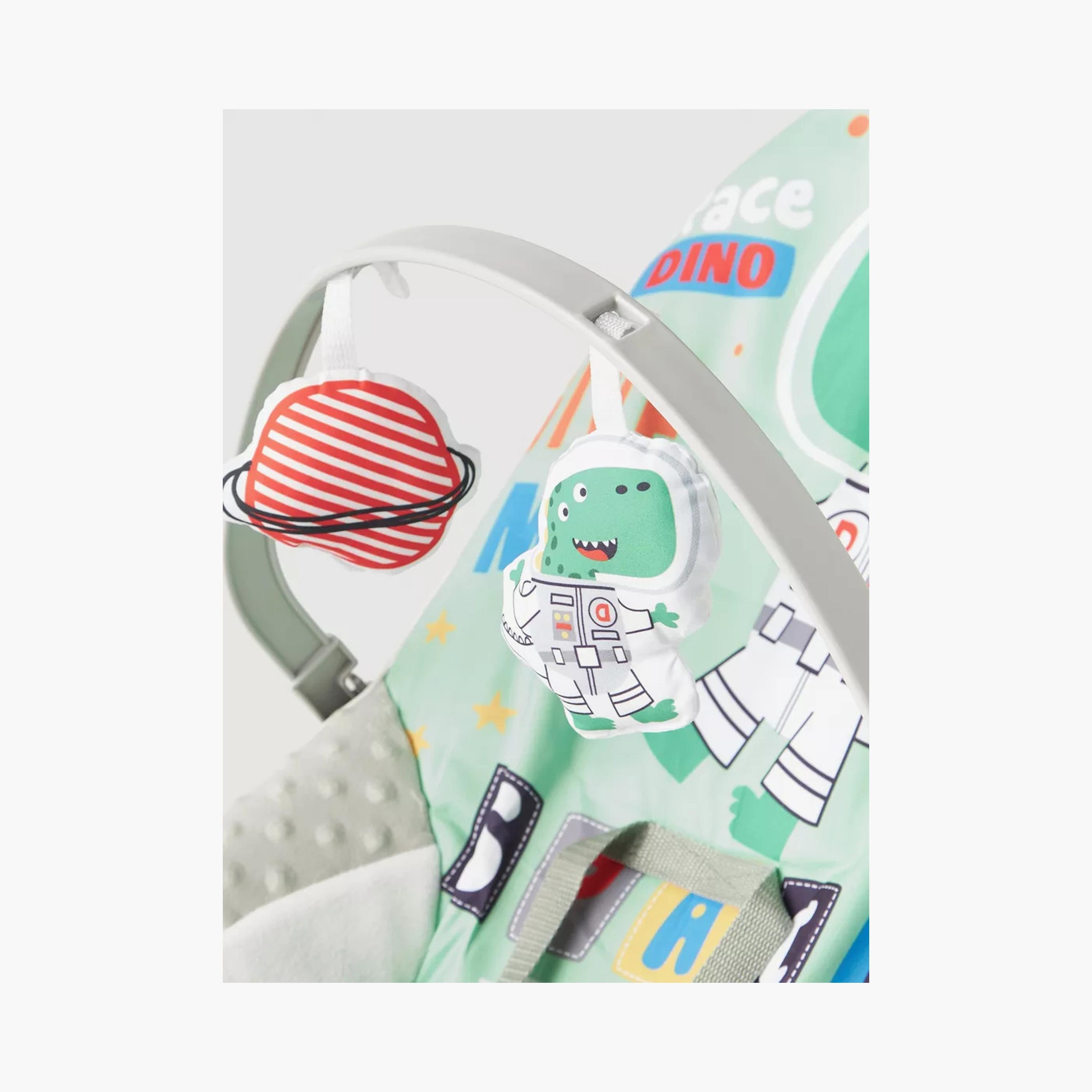 Factory Price Printed Bouncer with Removable Toys, Music & Vibration - Space Dino-baby-infantactivity-bouncers-image-5