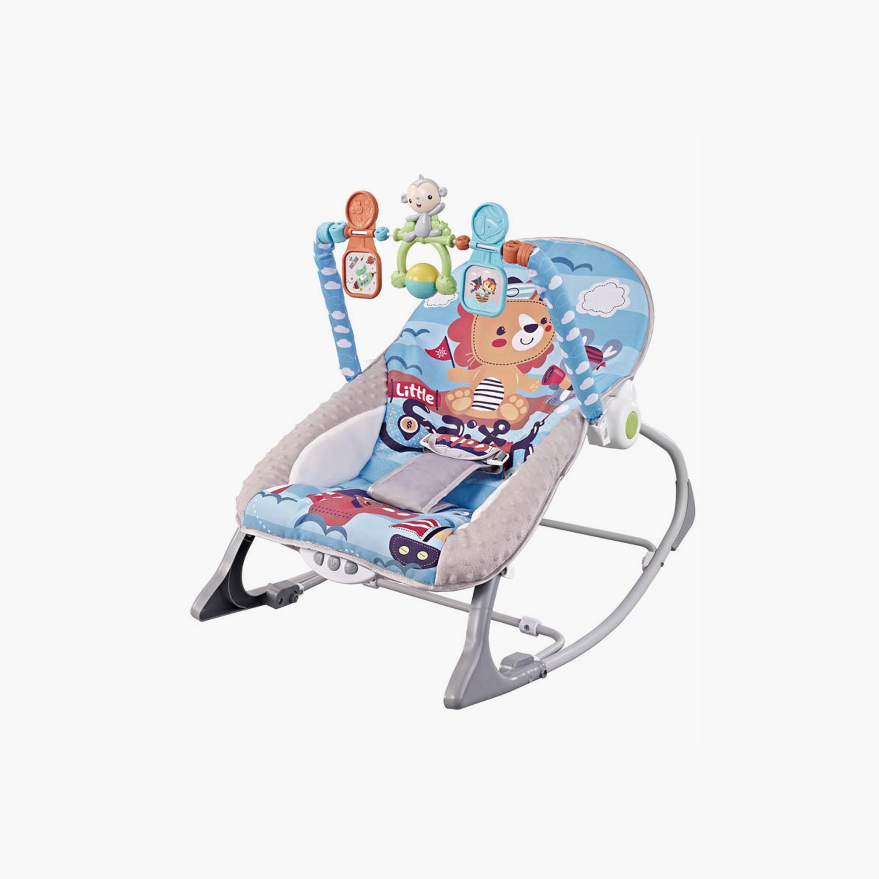 Factory Price Printed Rocker with Removable Toys, Music & Vibration - Lion-baby-infantactivity-rockers-image-1