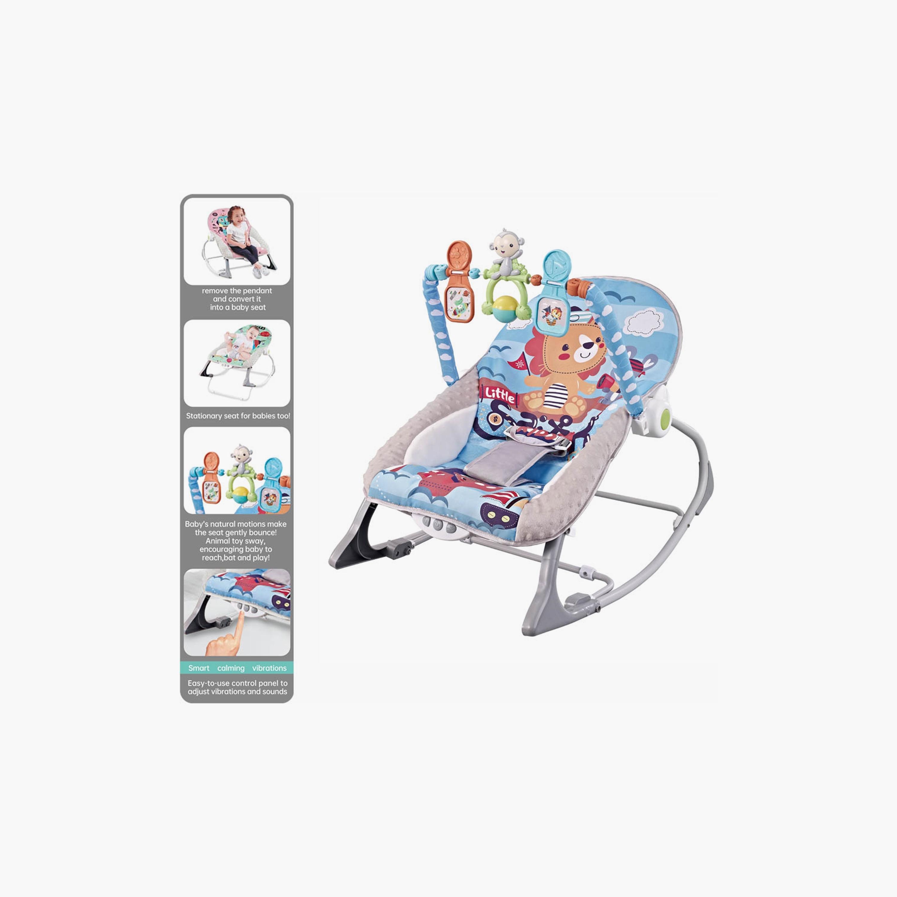 Factory Price Printed Rocker with Removable Toys, Music & Vibration - Lion-baby-infantactivity-rockers-image-3