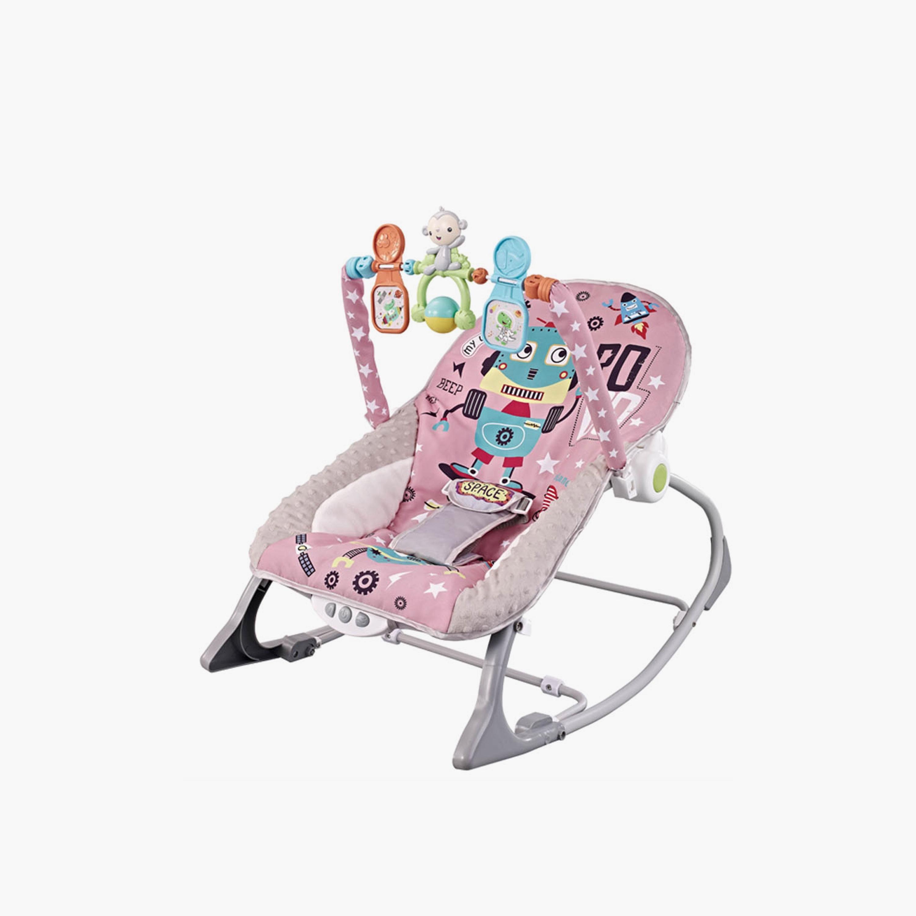 Factory Price Printed Rocker with Removable Toys, Music & Vibration - Space Pink-baby-infantactivity-rockers-image-1