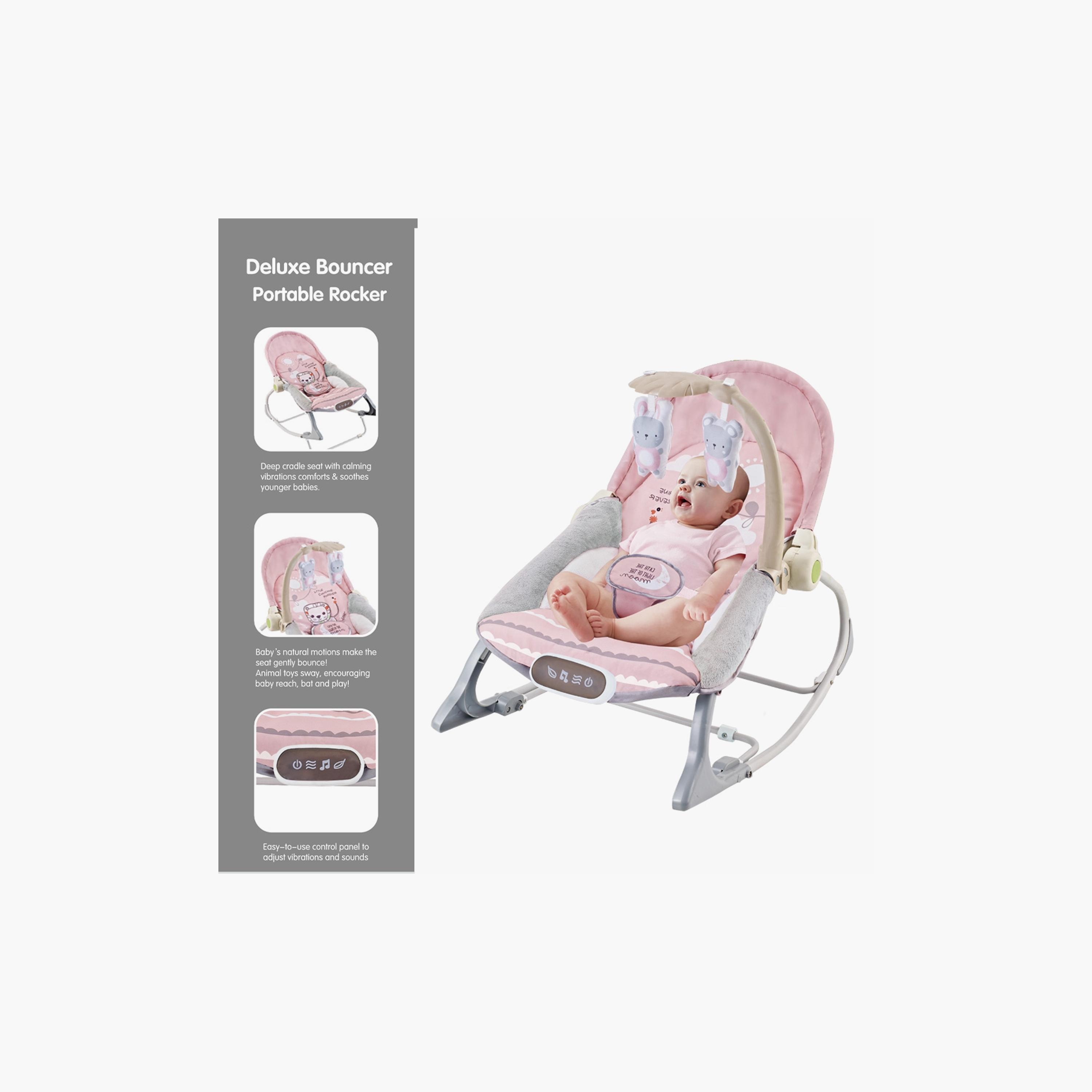 Factory Price Destiny Bouncer with Removable Toys, Music & Vibration - Pink-baby-infantactivity-bouncers-image-2
