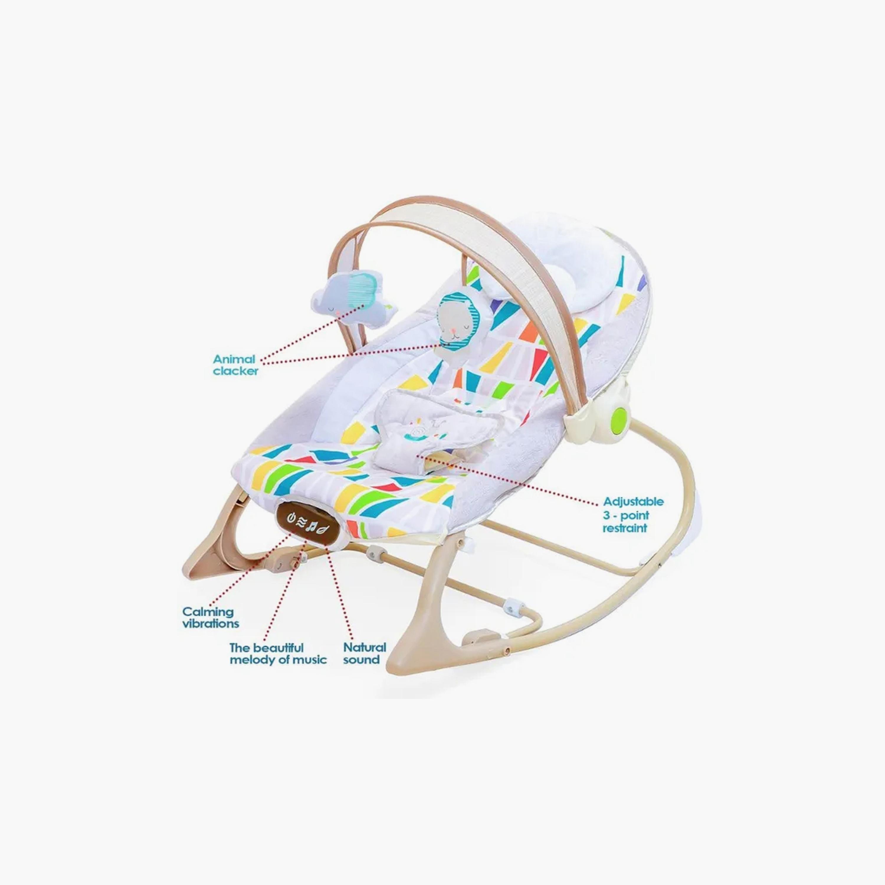 Factory Price Miller Bouncer with Removable Toys, Music & Vibration - Multicolour - B-baby-infantactivity-bouncers-image-4