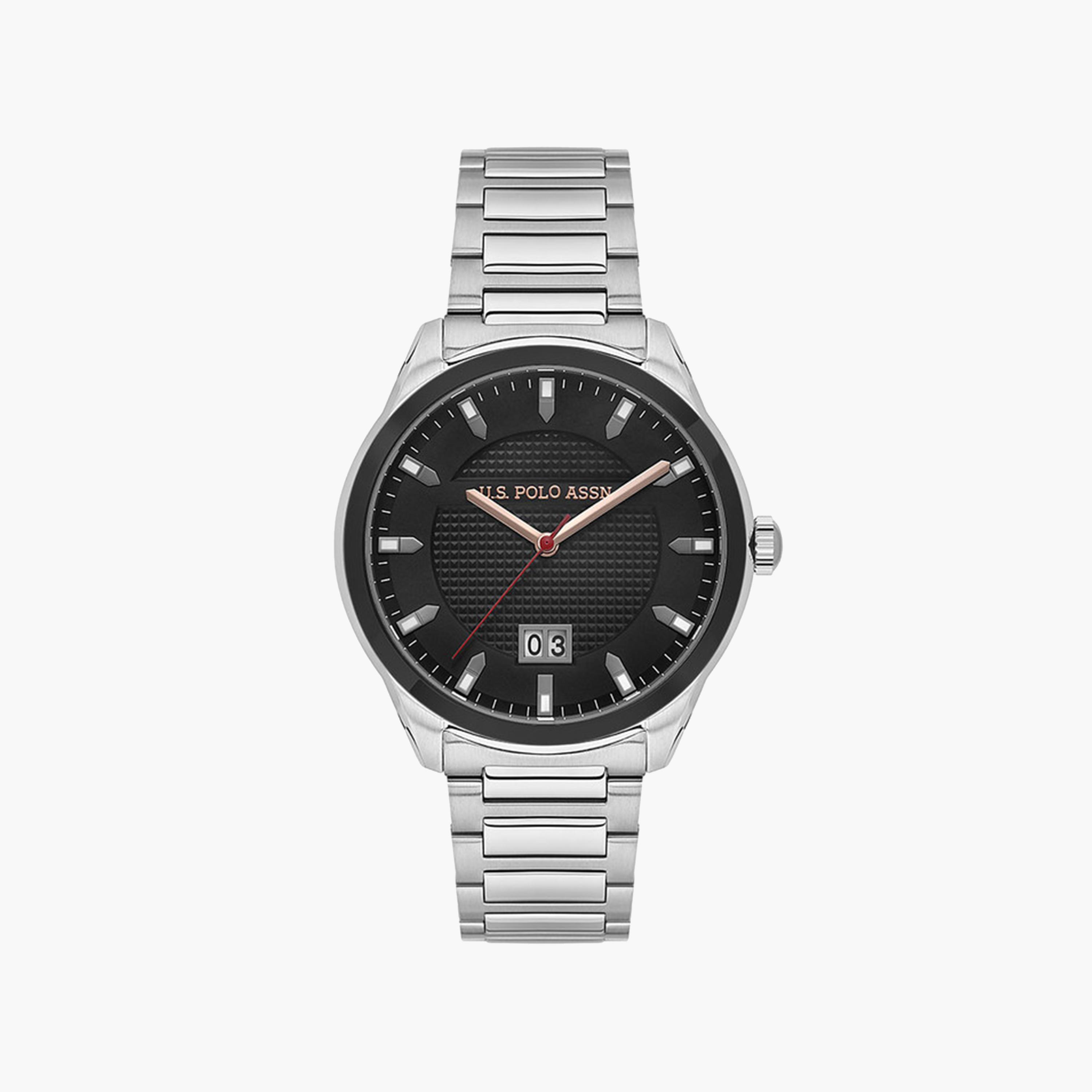 U.S. Polo Assn Men's 42 MM Silver Analog Stainless Steel Strap Watch | USPA1087-04-men-watchesandjewellery-watches-image-1