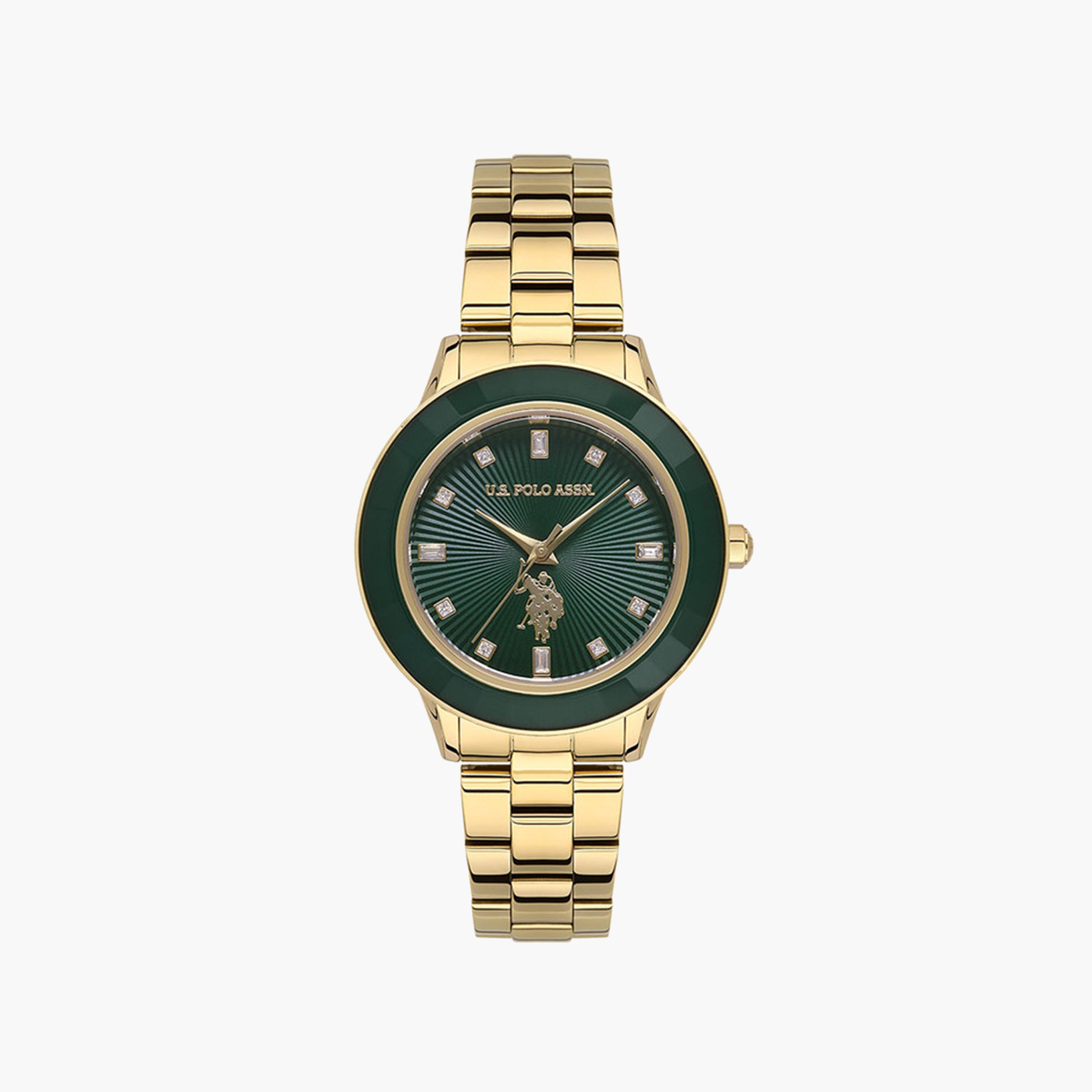 U.S. Polo Assn Women's 36 MM Gold Analog Stainless Steel Strap Watch | USPA2044-05-women-watchesandjewellery-watches-image-1