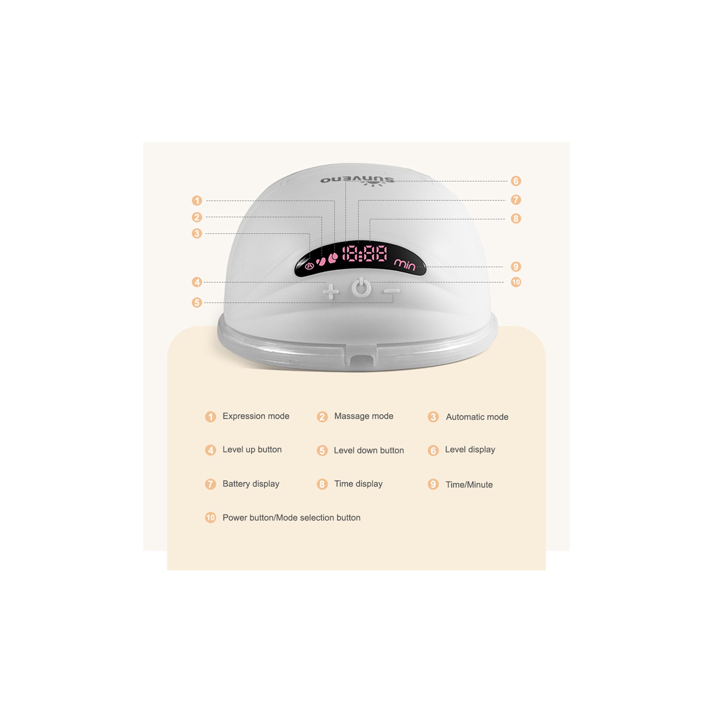 Sunveno Smart Wearable Automatic Breast Pump - White-baby-feeding-breastfeedingandcare-image-15