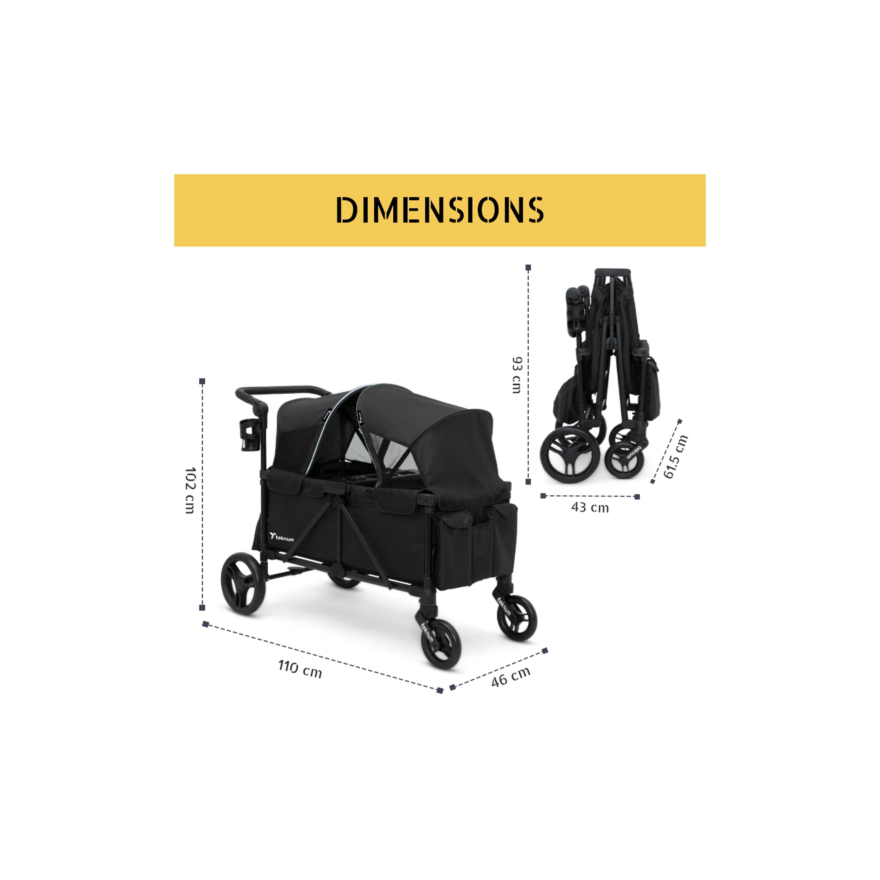 Teknum Fellow Wagon Stroller with Snack Tray - Black-baby-gear-strollersandprams-strollers-image-10