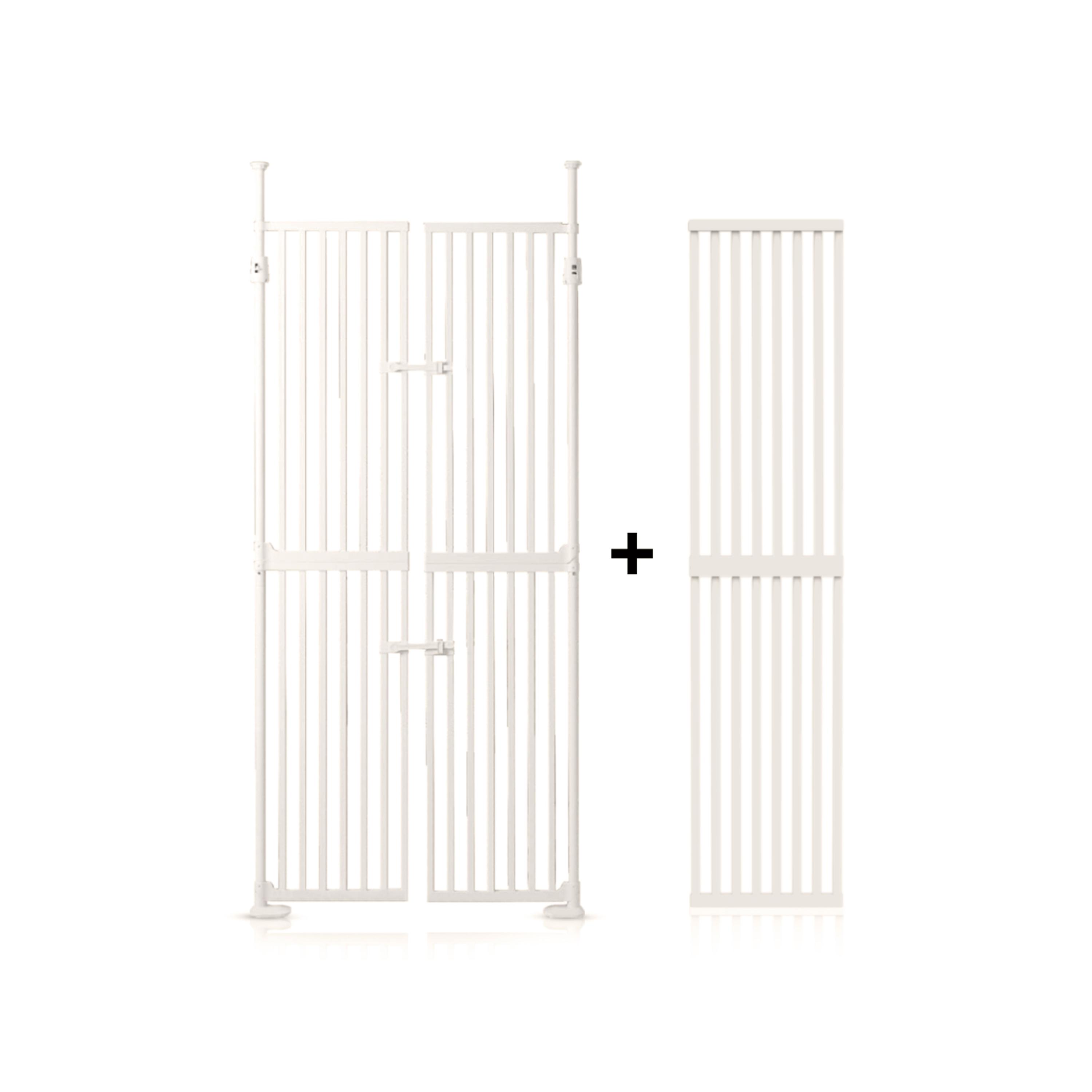 Baby Safe Extra Tall Dual Door Metal Safety Gate with Extension - White-baby-healthandsafety-babyproofing-image-1