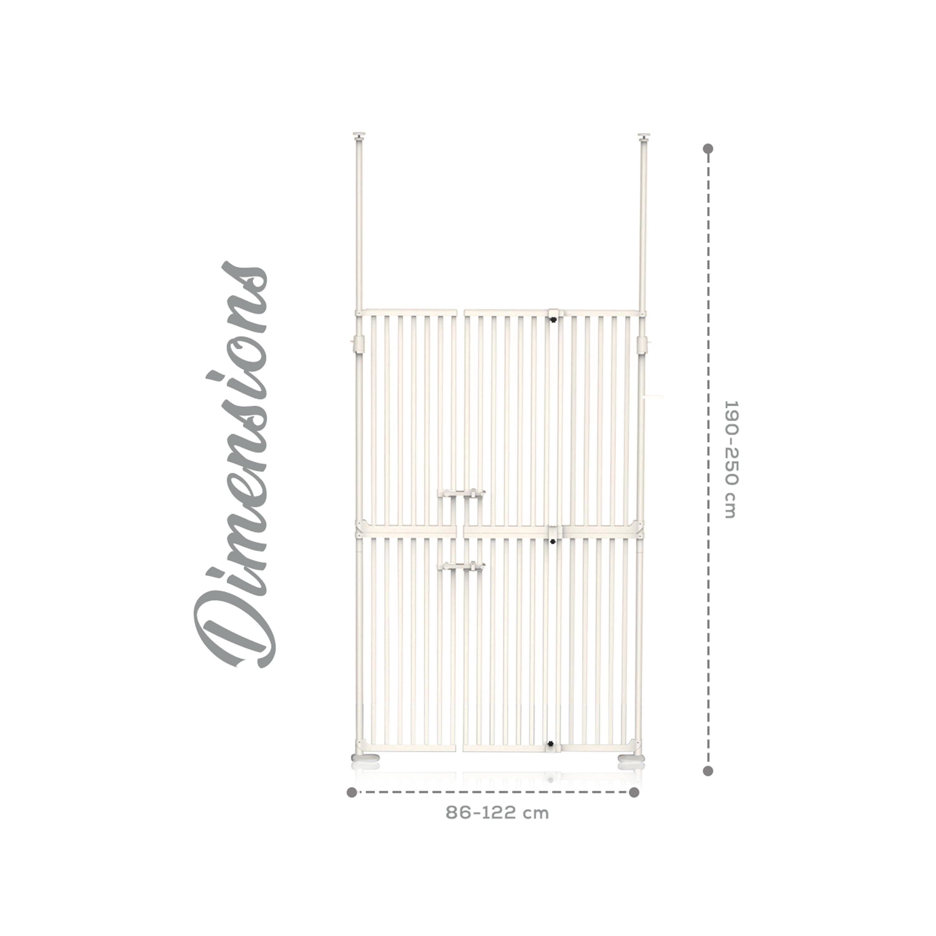 Baby Safe Extra Tall Dual Door Metal Safety Gate with Extension - White-baby-healthandsafety-babyproofing-image-5