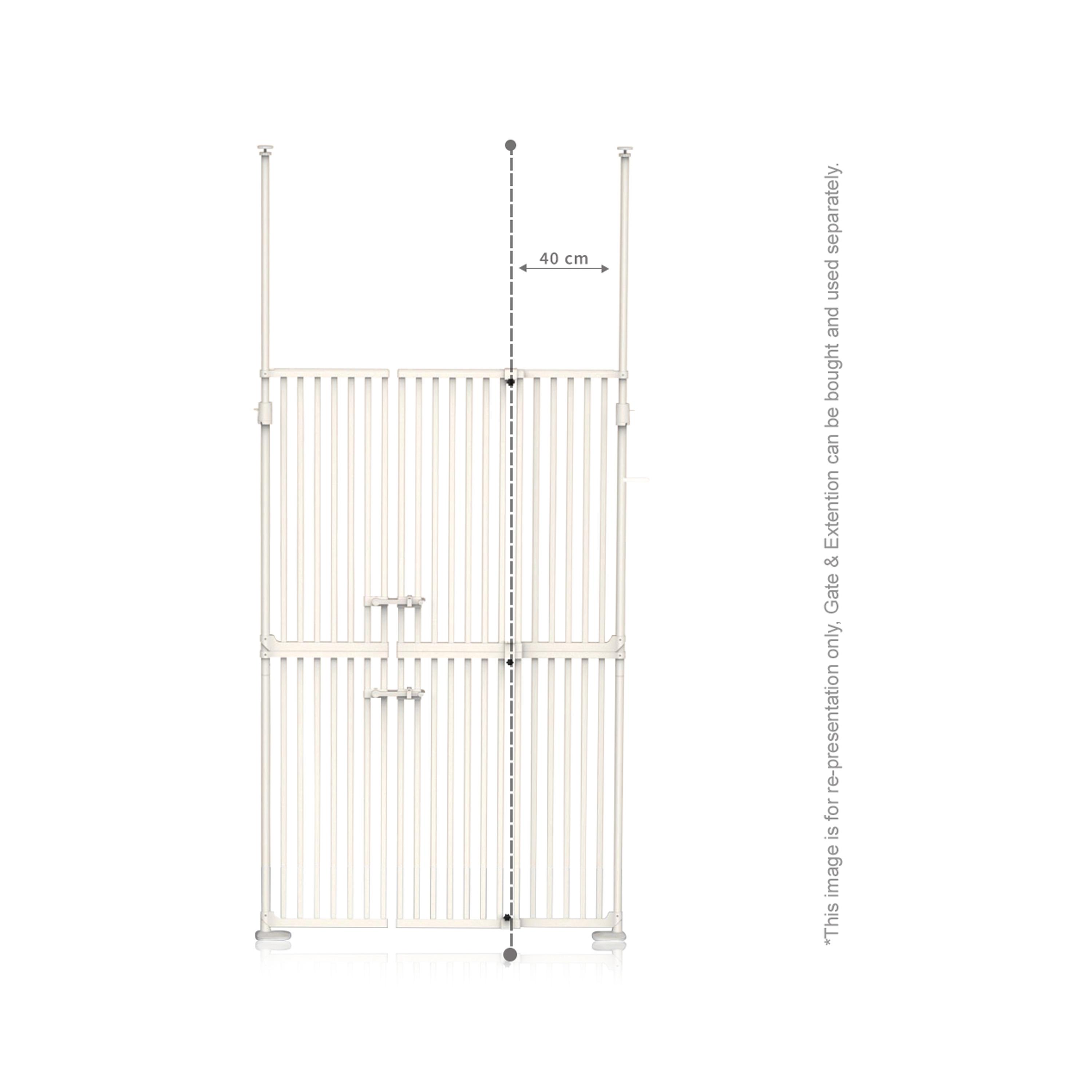 Baby Safe Extra Tall Dual Door Metal Safety Gate with Extension - White-baby-healthandsafety-babyproofing-image-6