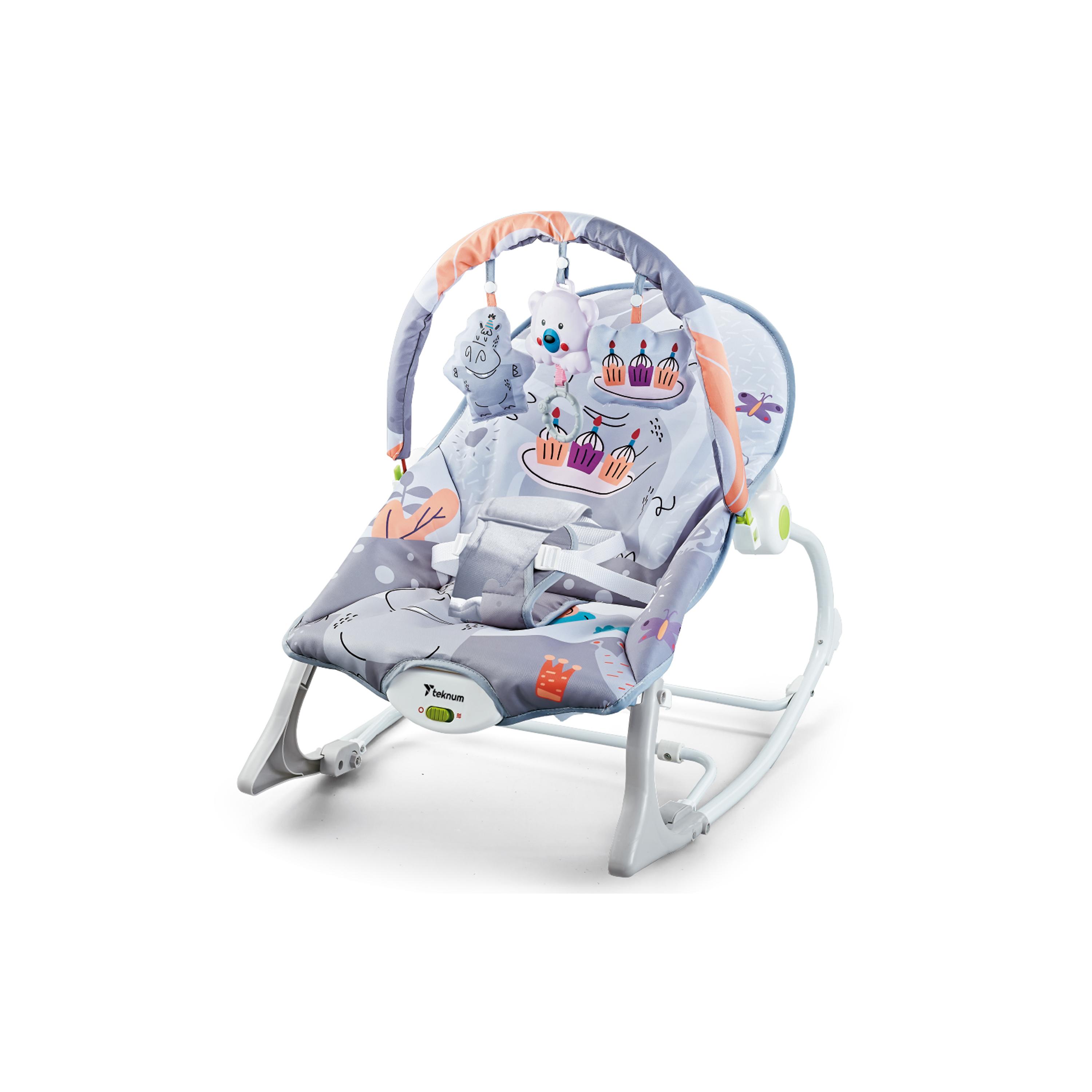 Teknum 3-In-1 Rocker with Soothing - Party - Grey-baby-infantactivity-rockers-image-1