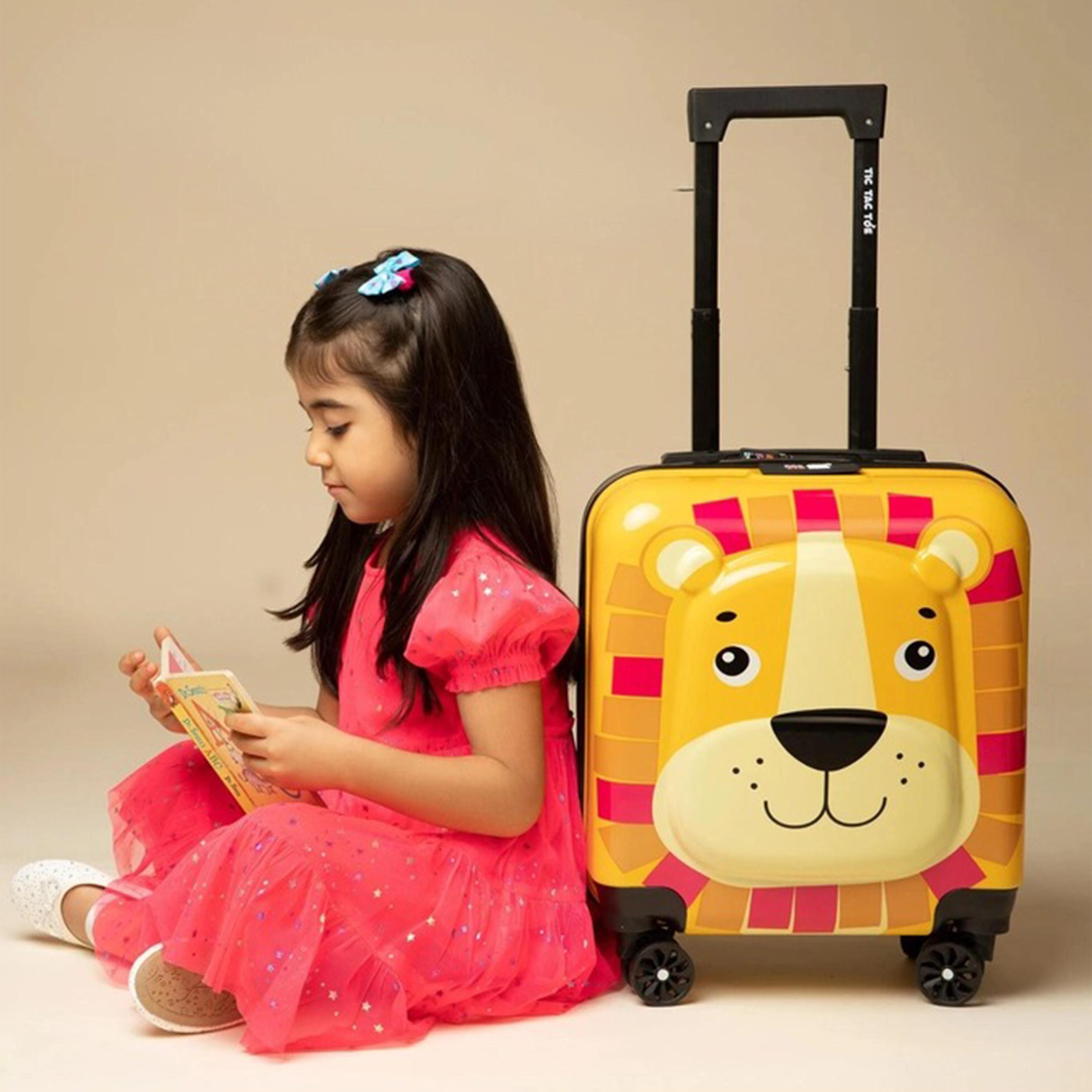 Zoo Lion Hard-Sided Polycarbonate Kids Trolley Bag-16 Inches-travel-kidstrolleyandbags-image-4
