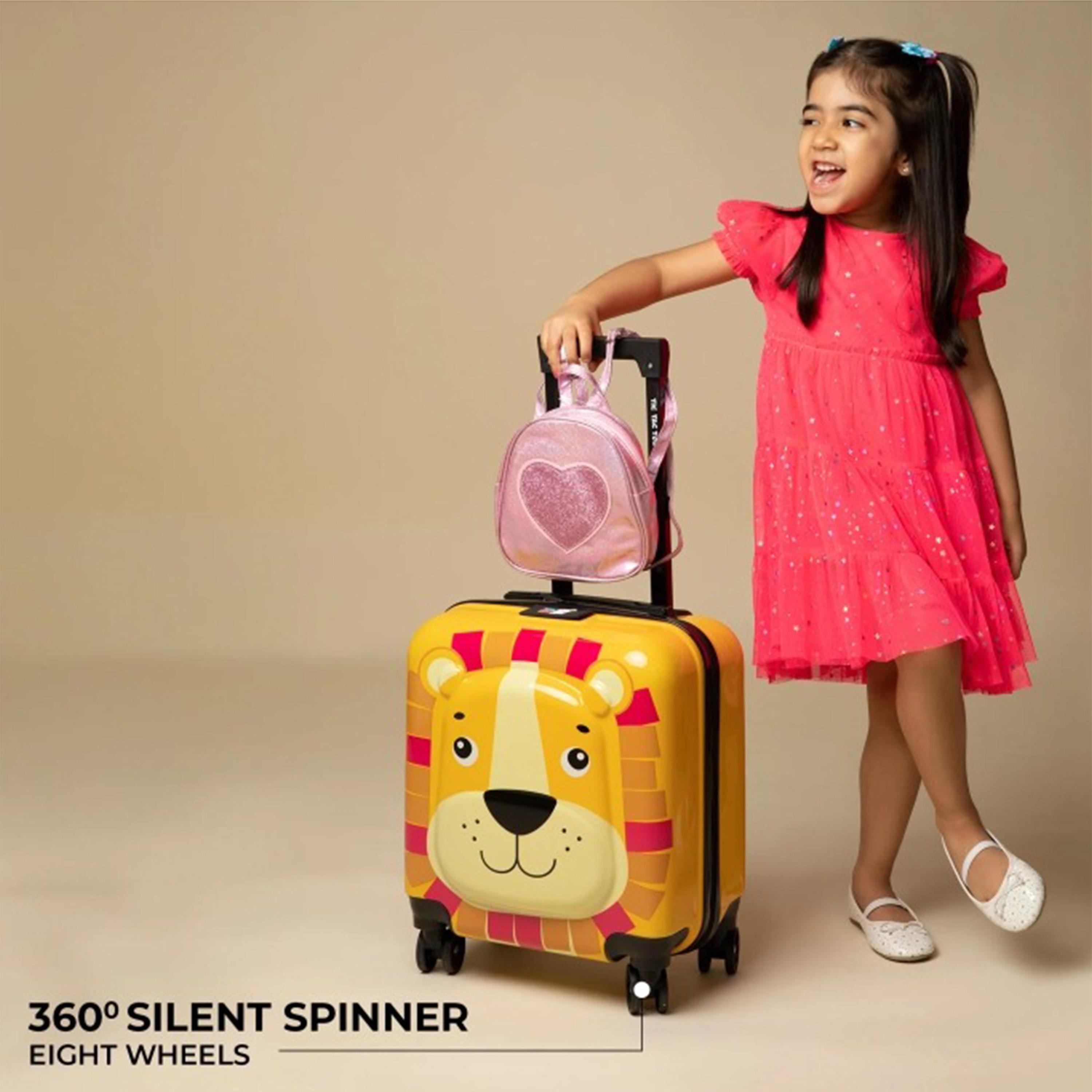 Zoo Lion Hard-Sided Polycarbonate Kids Trolley Bag-16 Inches-travel-kidstrolleyandbags-image-5
