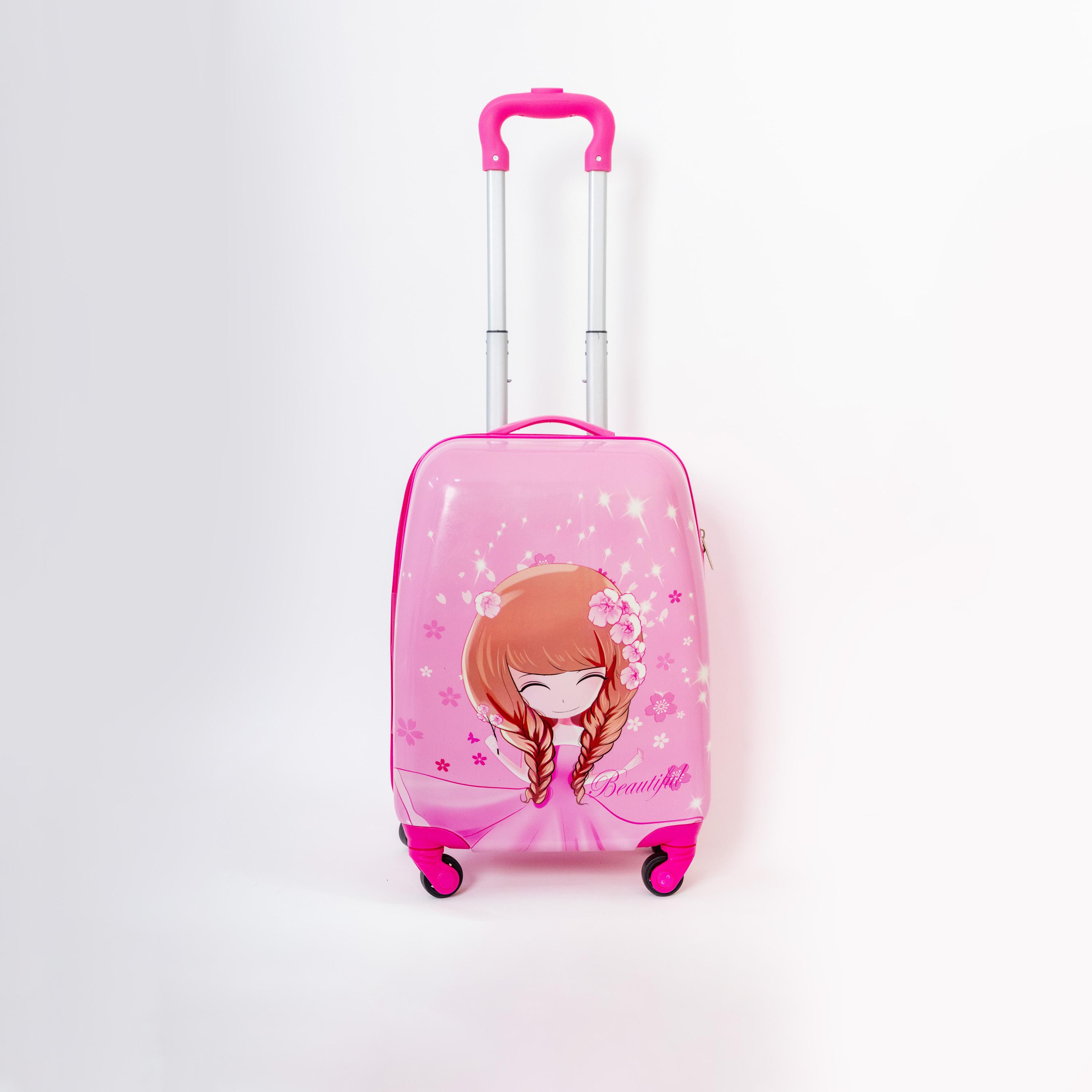 Princess Character Hard-Sided Polycarbonate Kids Trolley Bag-16 Inches| Pink-travel-kidstrolleyandbags-image-4