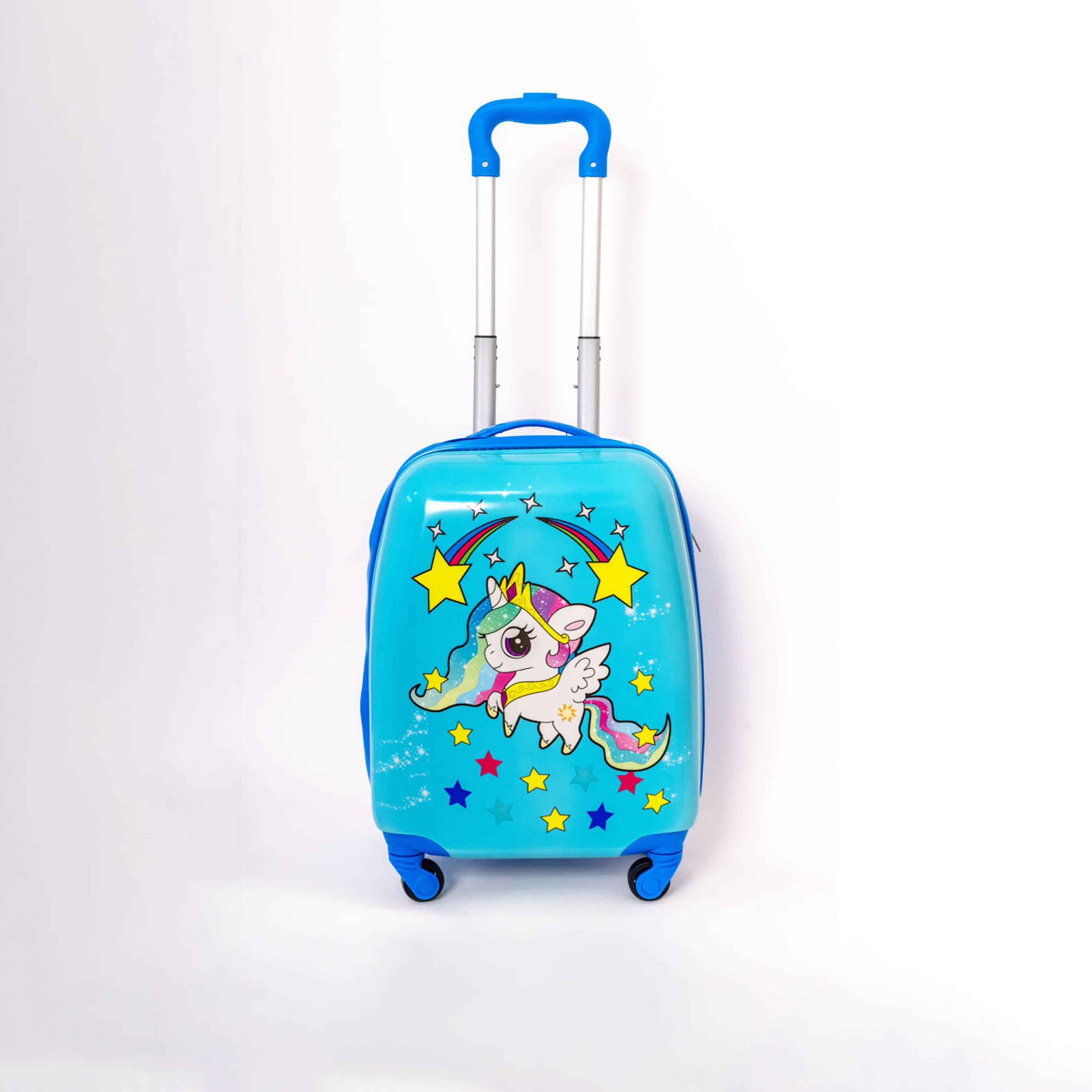 حقيبة ترولي أطفال صلبة من البولي كربونات بتصميم شخصية يونيكورن - 16 بوصة-travel-kidstrolleyandbags-image-1