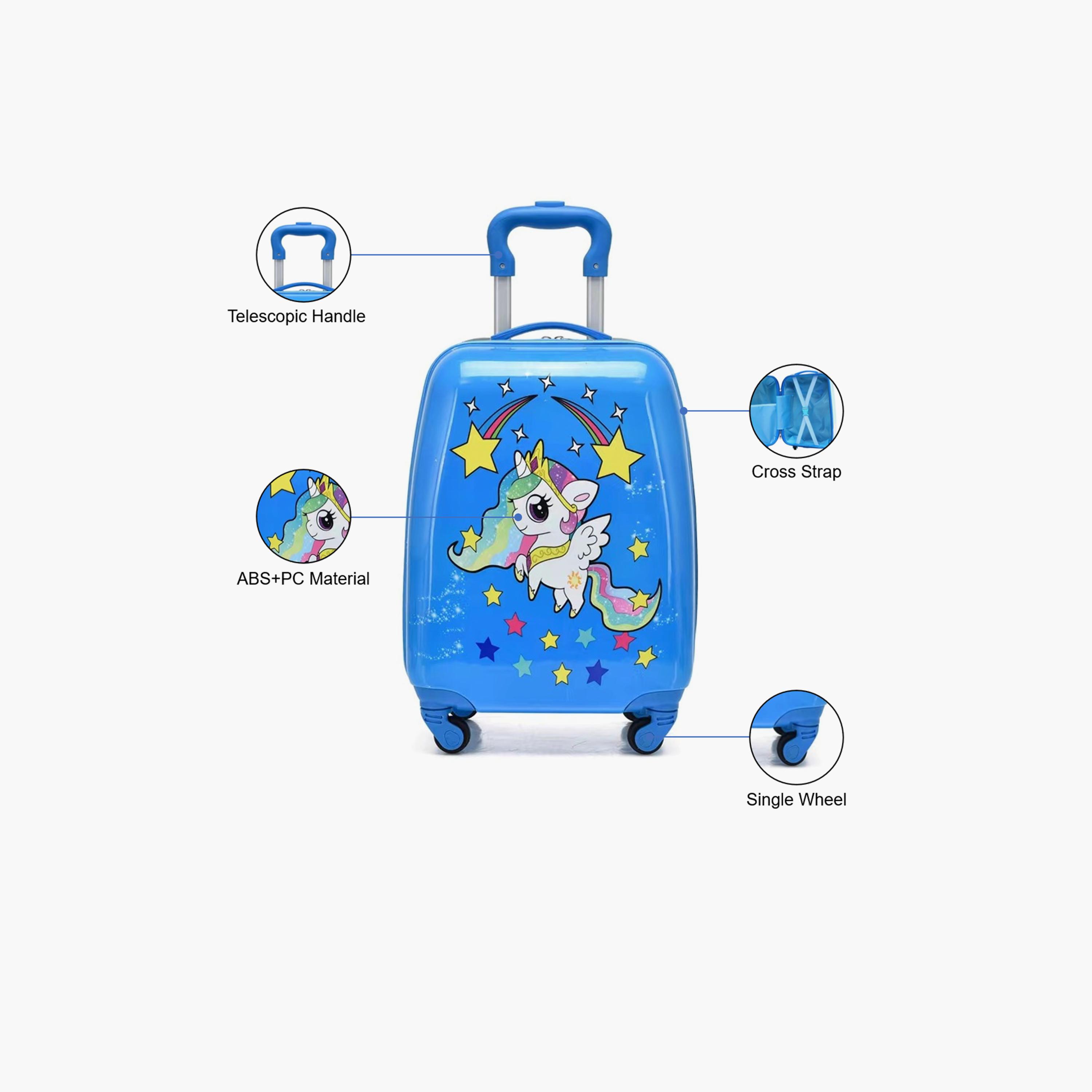حقيبة ترولي أطفال صلبة من البولي كربونات بتصميم شخصية يونيكورن - 16 بوصة-travel-kidstrolleyandbags-image-2