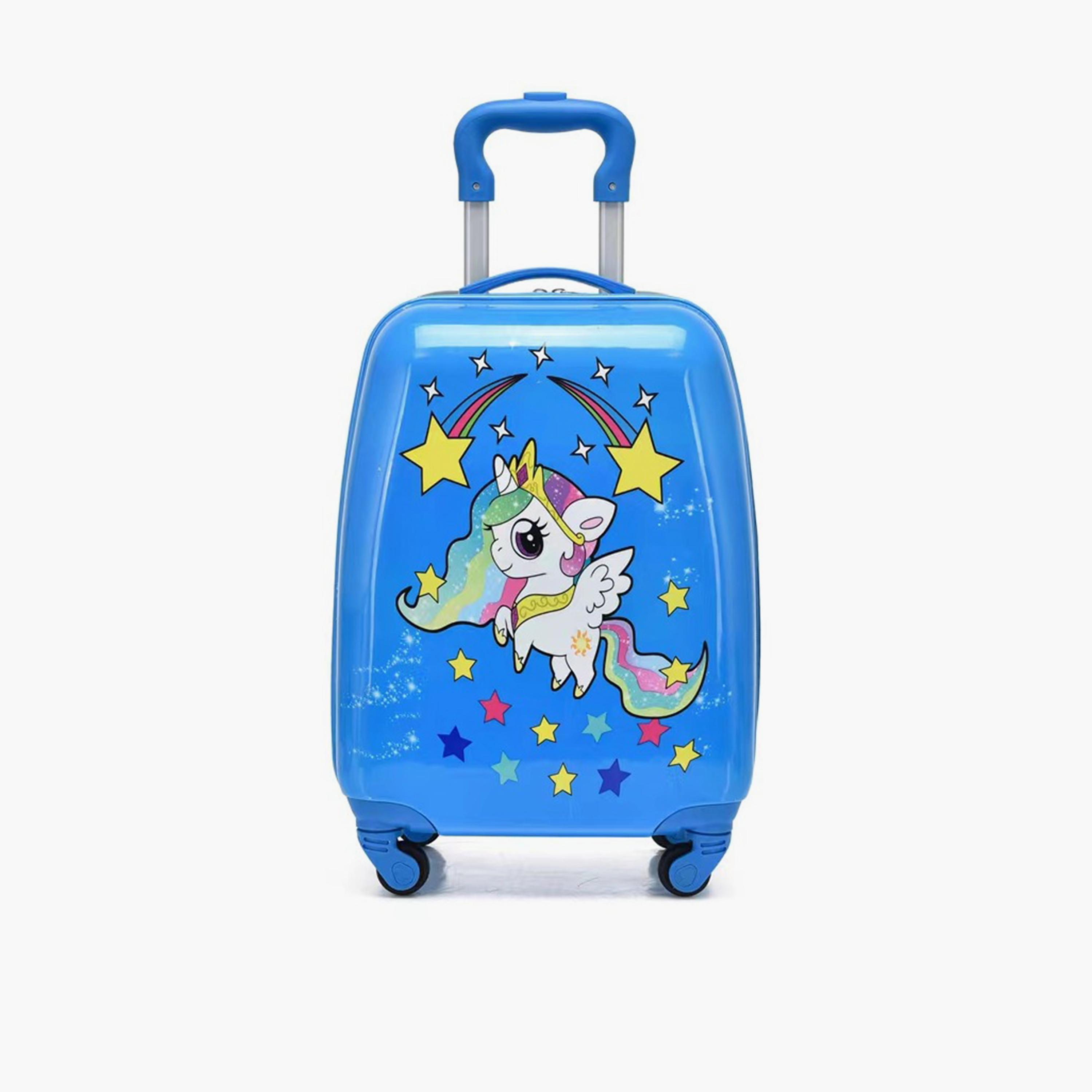 حقيبة ترولي أطفال صلبة من البولي كربونات بتصميم شخصية يونيكورن - 16 بوصة-travel-kidstrolleyandbags-image-4