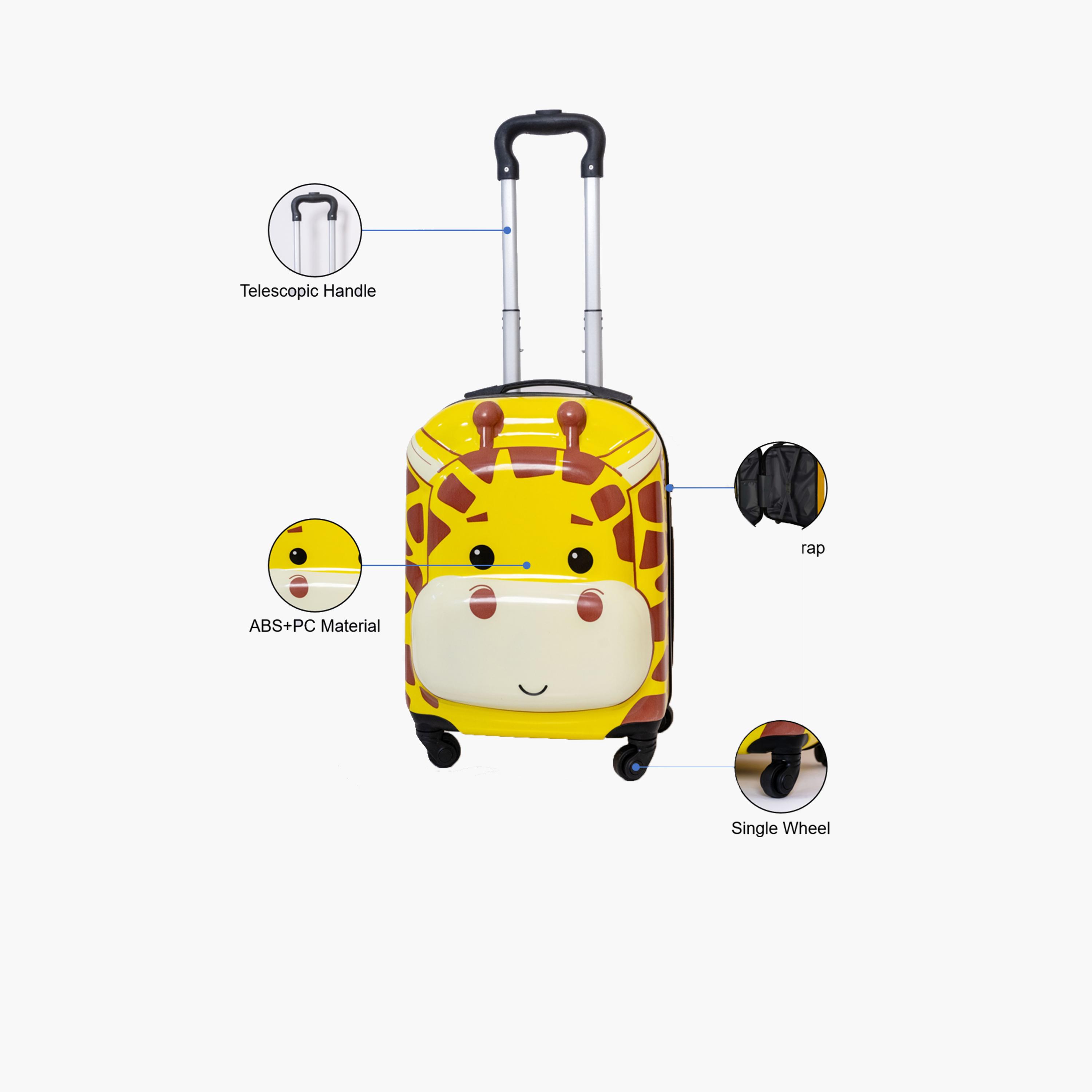 حقيبة ترولي أطفال صلبة من البولي كربونات بتصميم زرافة - 16 بوصة-travel-kidstrolleyandbags-image-2