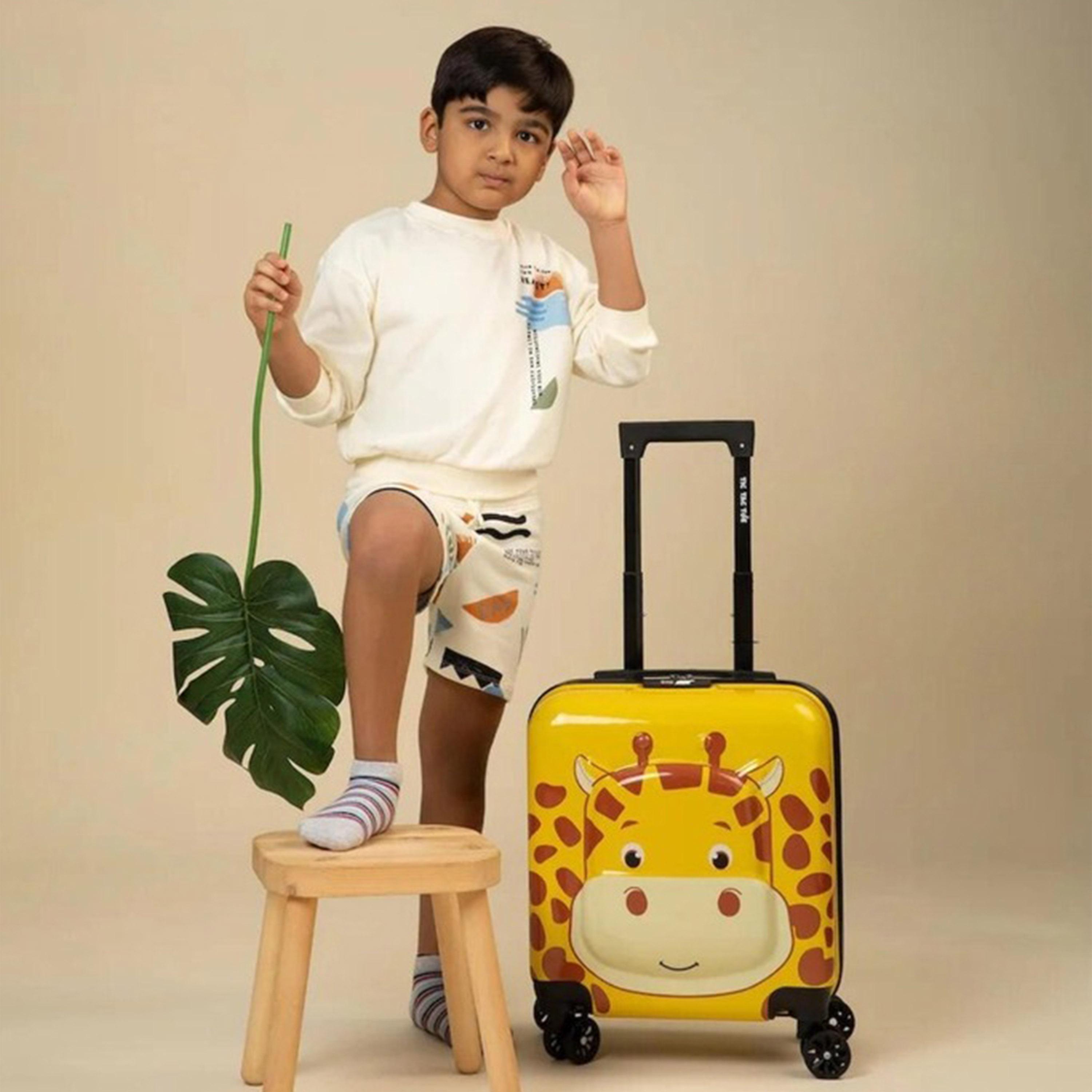 حقيبة ترولي أطفال صلبة من البولي كربونات بتصميم زرافة - 16 بوصة-travel-kidstrolleyandbags-image-4
