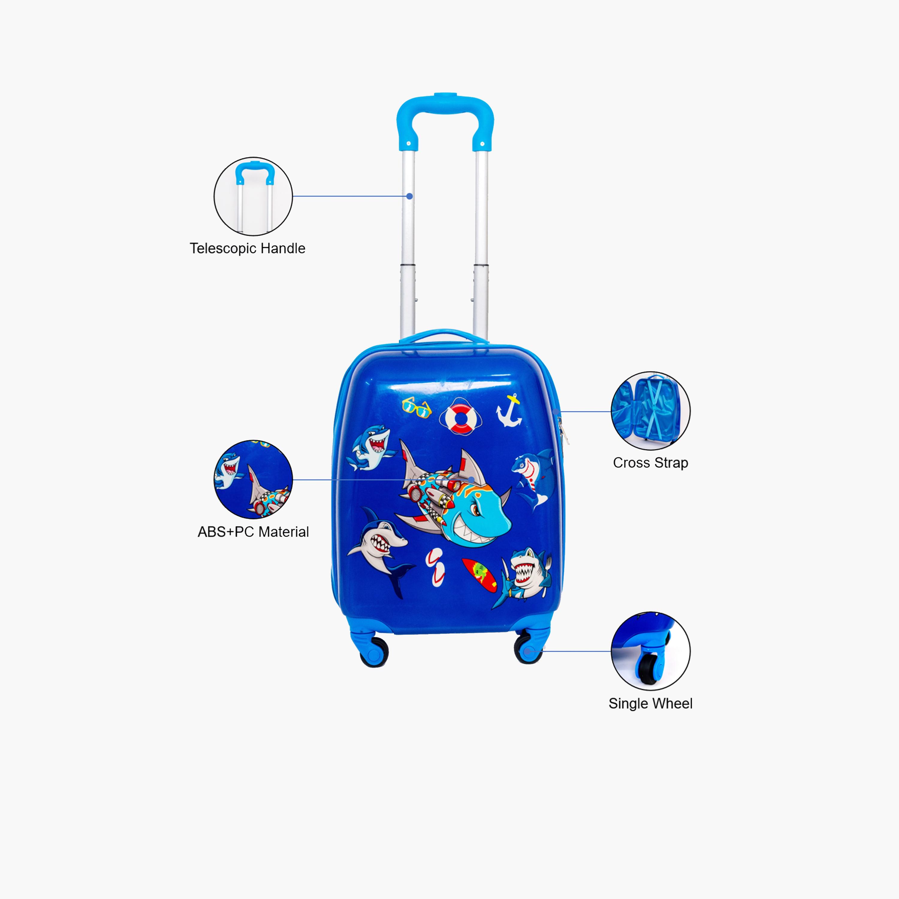 Fish Character Hard-Sided Polycarbonate Kids Trolley Bag-16 Inches-travel-kidstrolleyandbags-image-2